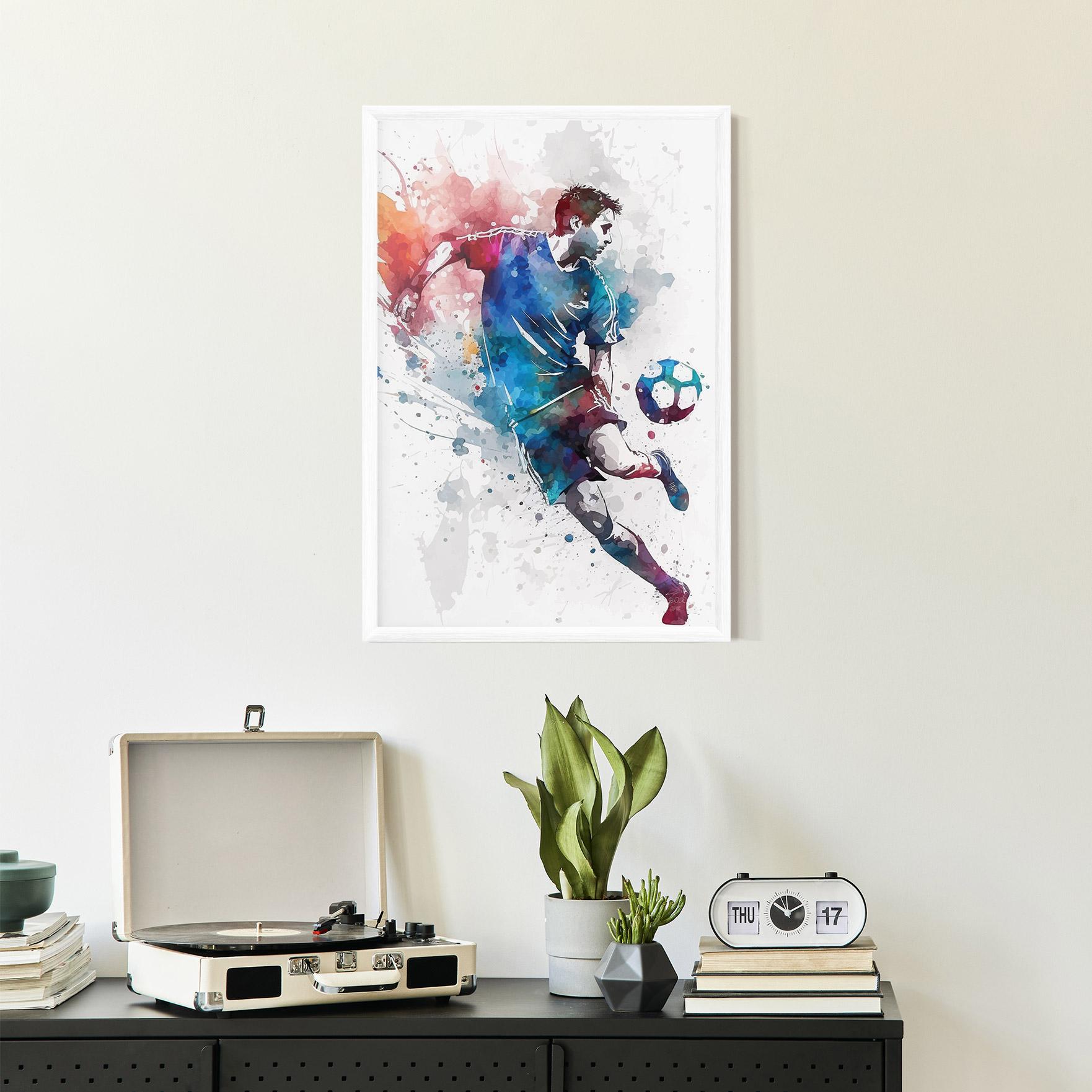 Poster Înrămat Watercolor Football mockup 2