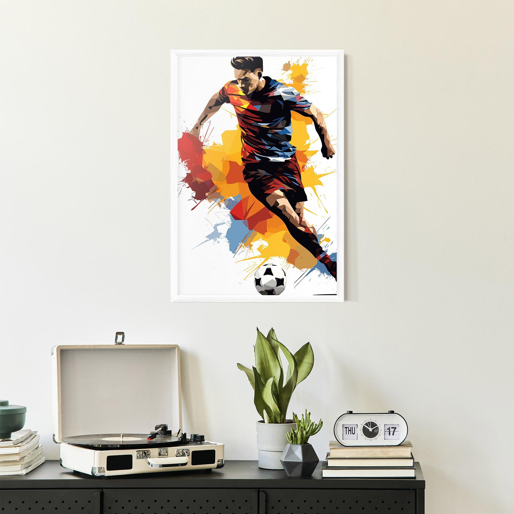 Poster Înrămat Yellow Paint Football mockup 2