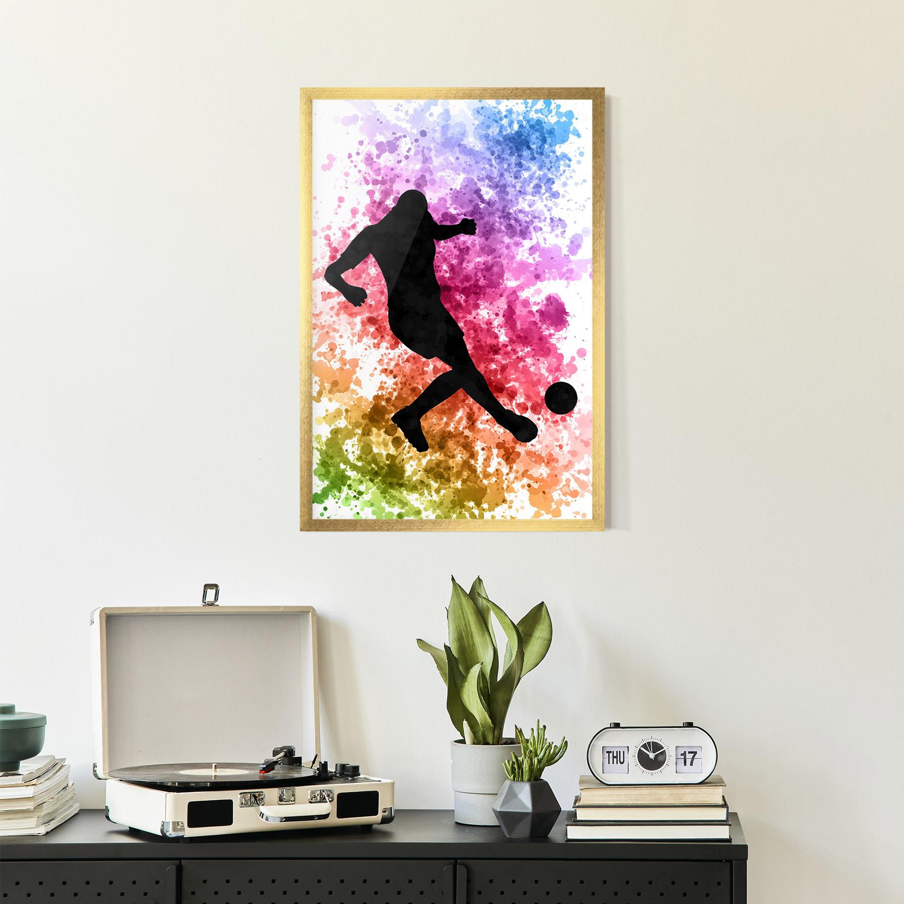 Poster Înrămat Colorful Art Football mockup 2