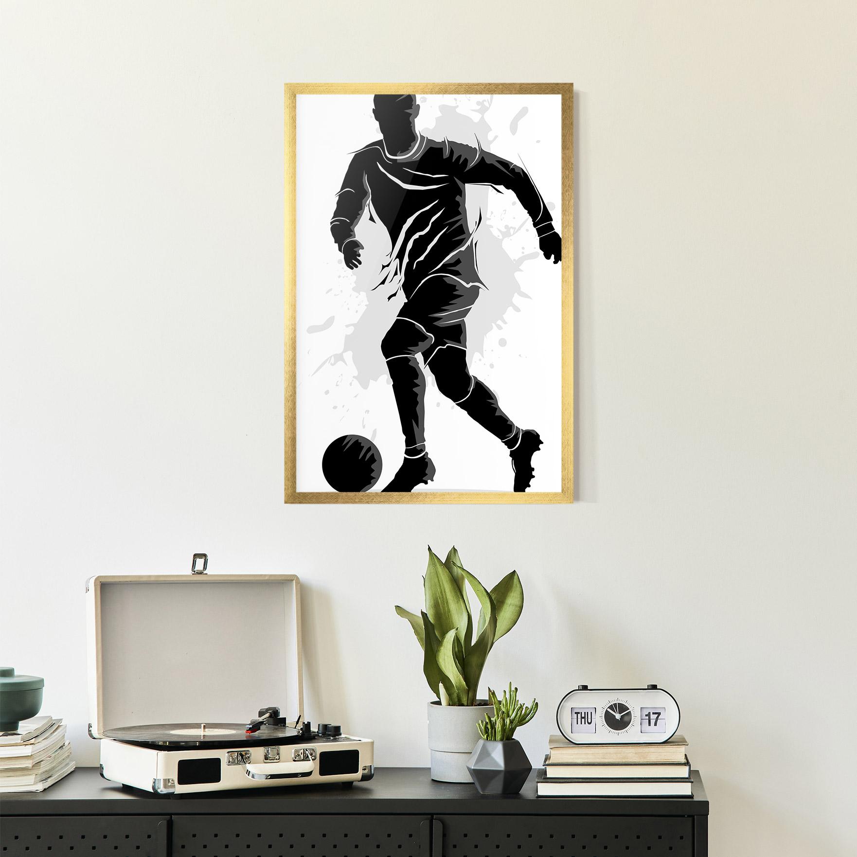 Poster Înrămat Football Shadow mockup 2