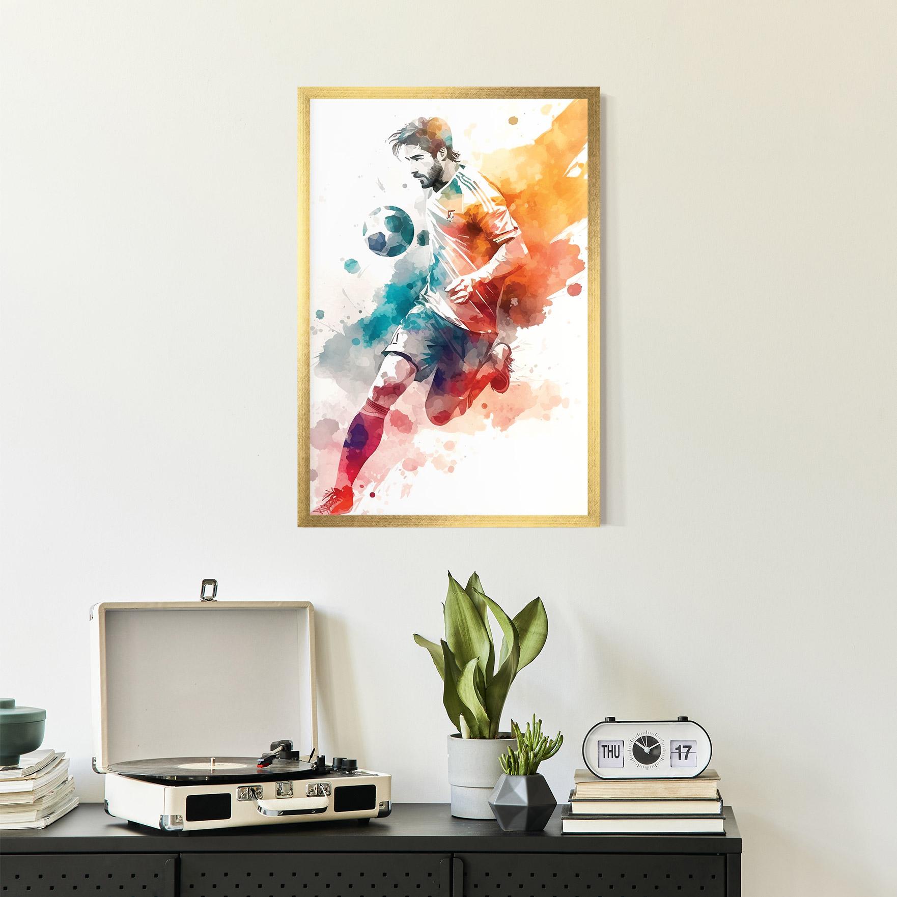 Poster Înrămat Football Watercolor mockup 2