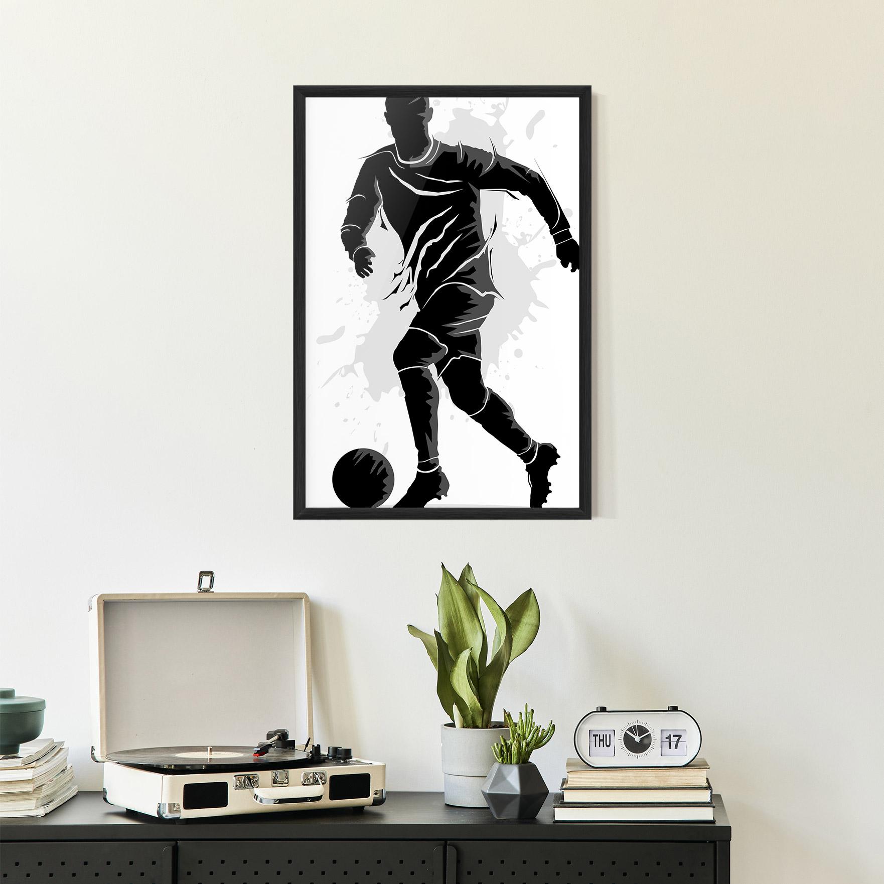 Poster Înrămat Football Shadow mockup 2