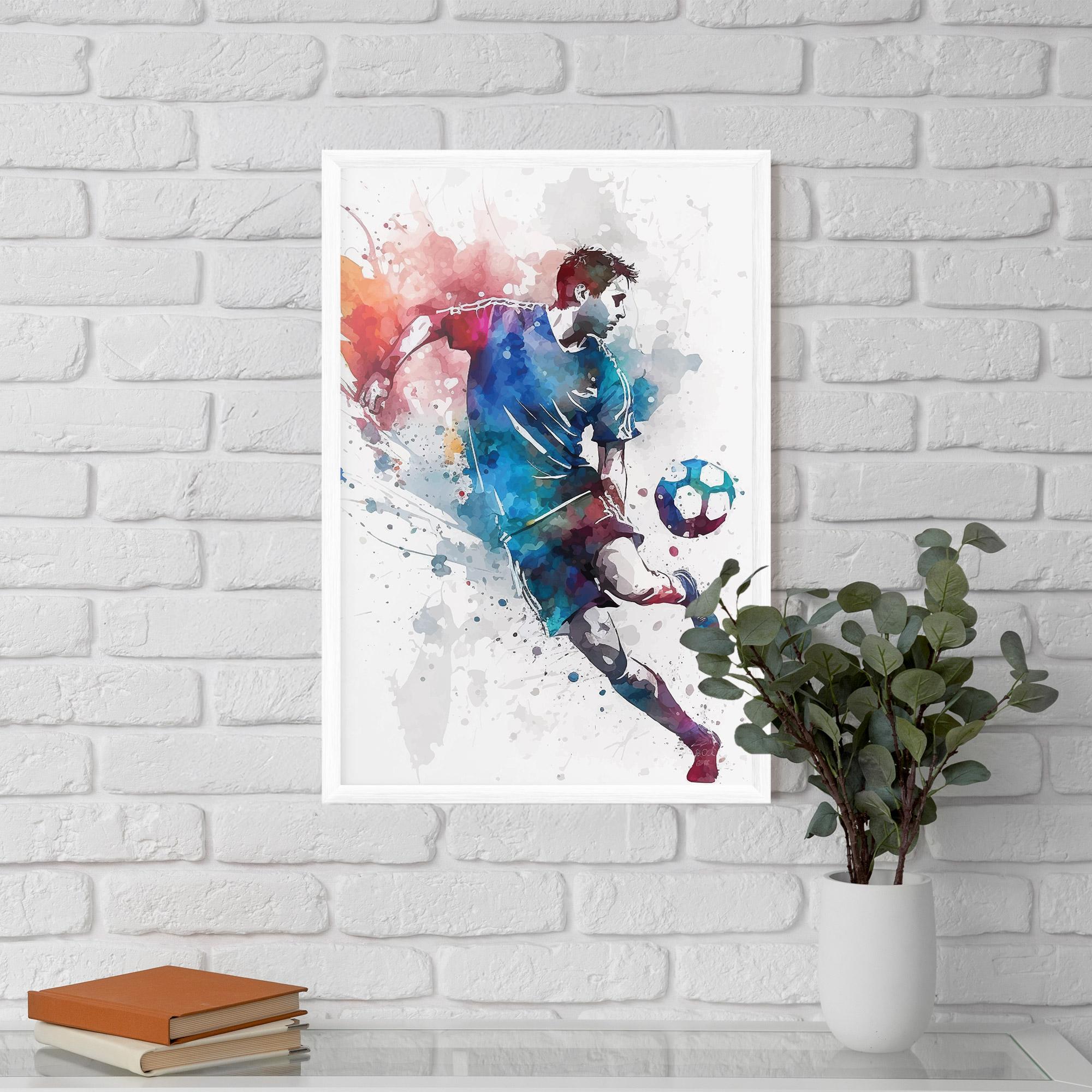 Poster Înrămat Watercolor Football mockup 5
