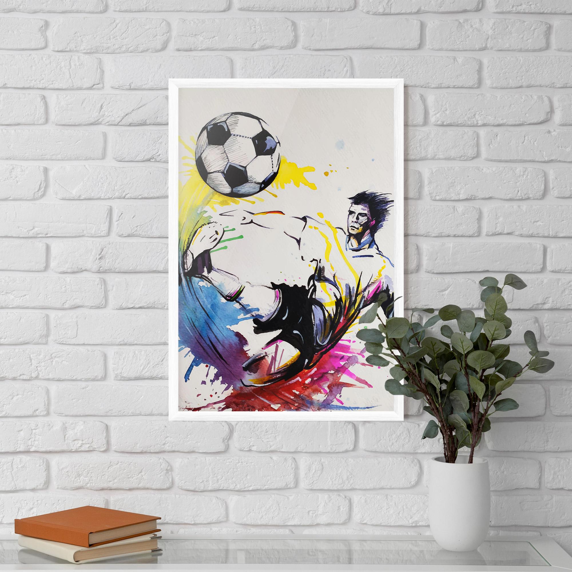 Poster Înrămat Yellow Art Football mockup 5