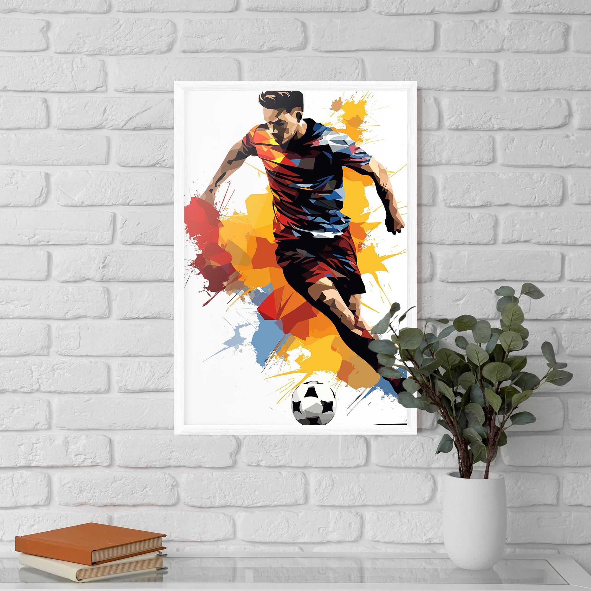 Poster Înrămat Yellow Paint Football mockup 5