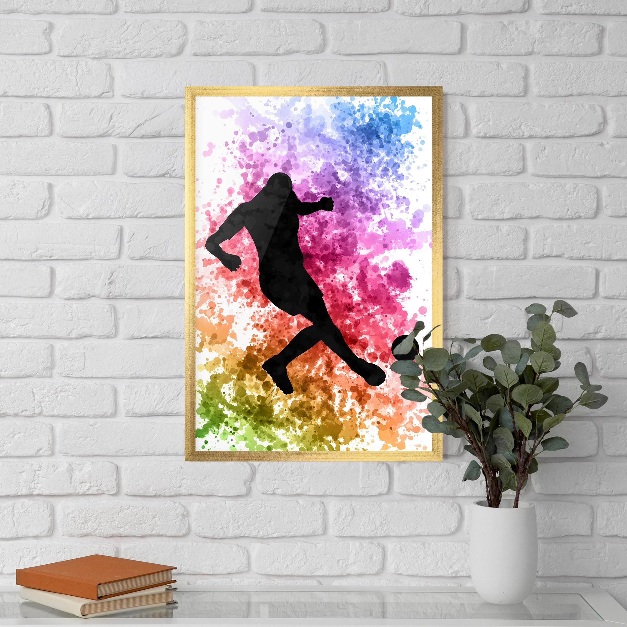 Poster Înrămat Colorful Art Football mockup 5