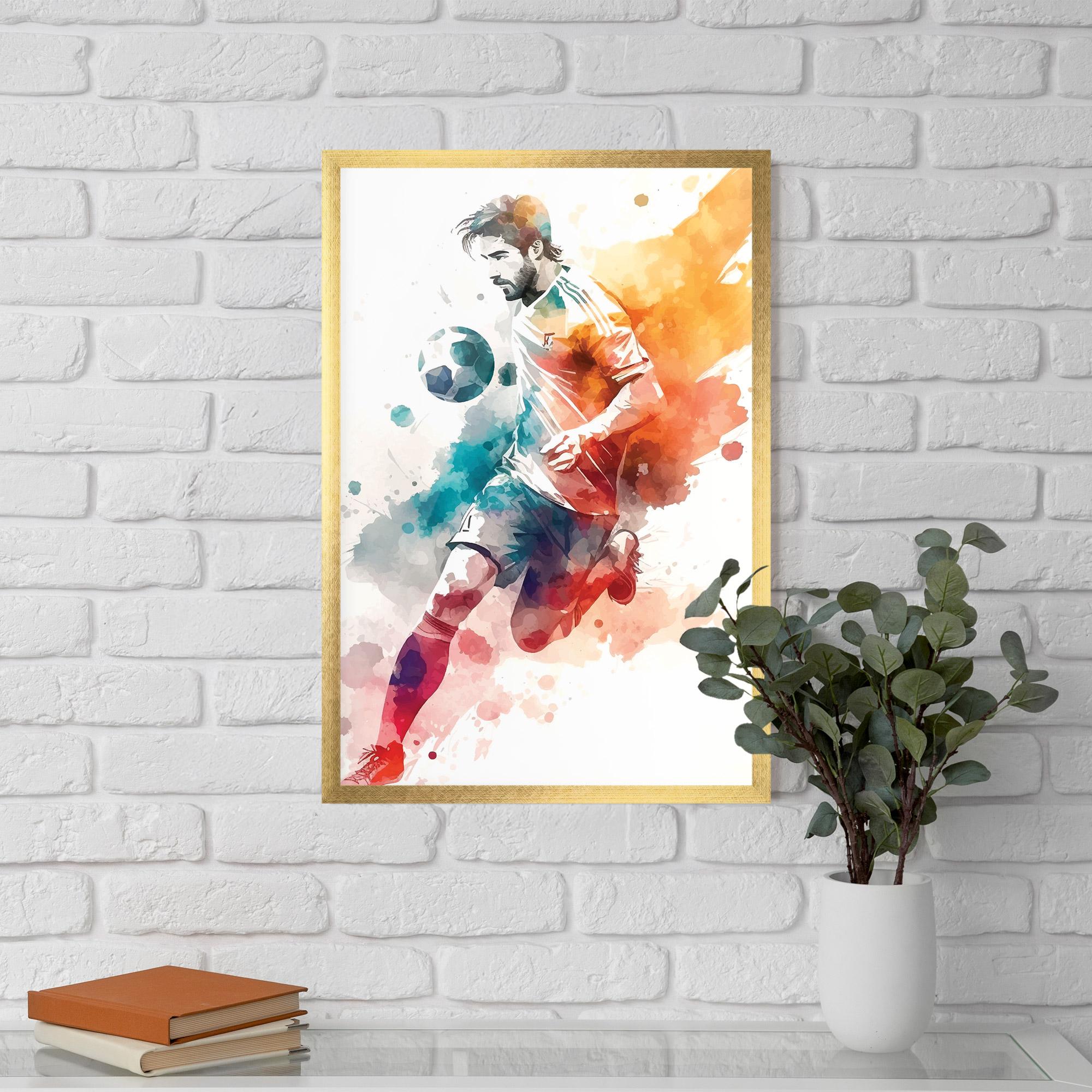 Poster Înrămat Football Watercolor mockup 5