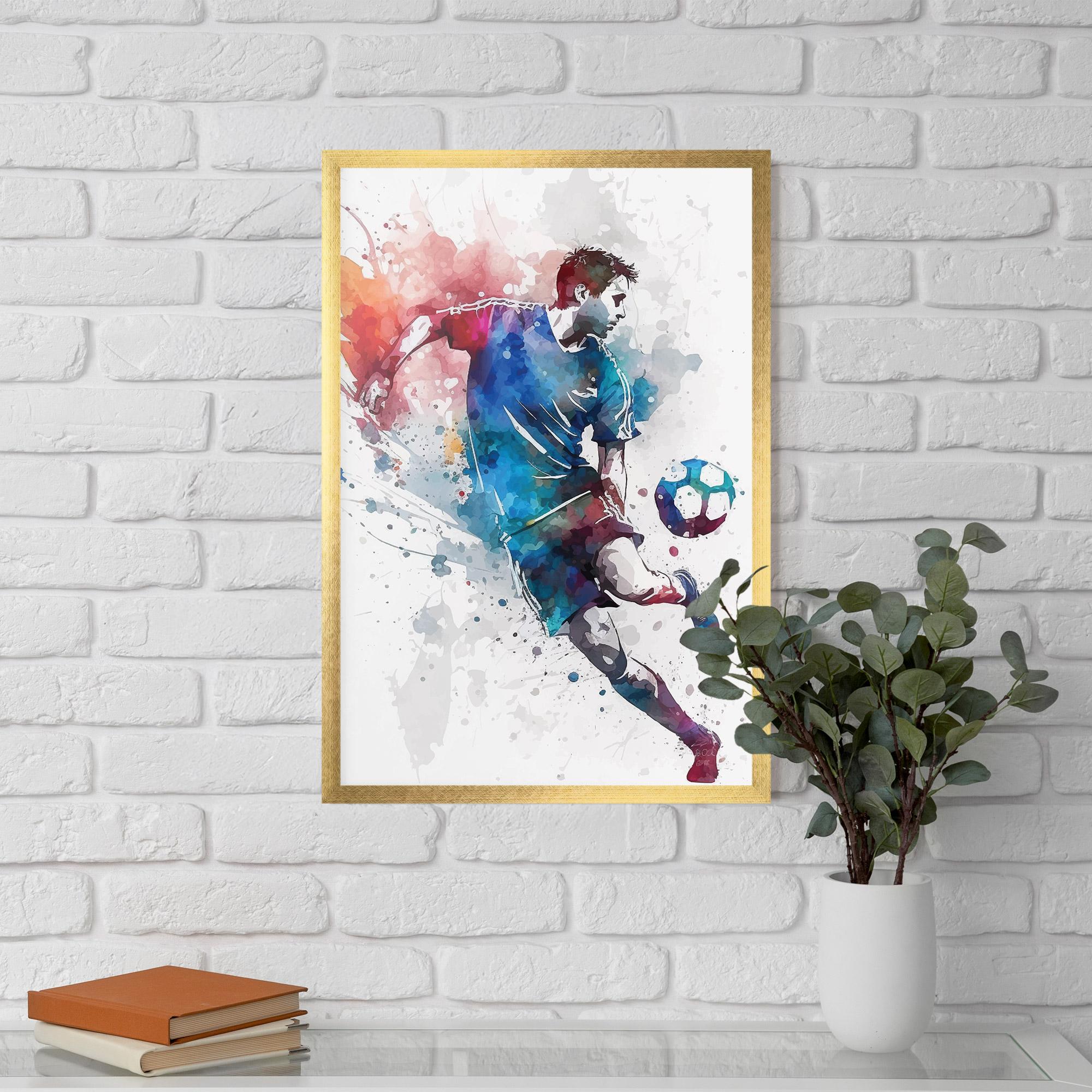 Poster Înrămat Watercolor Football mockup 5
