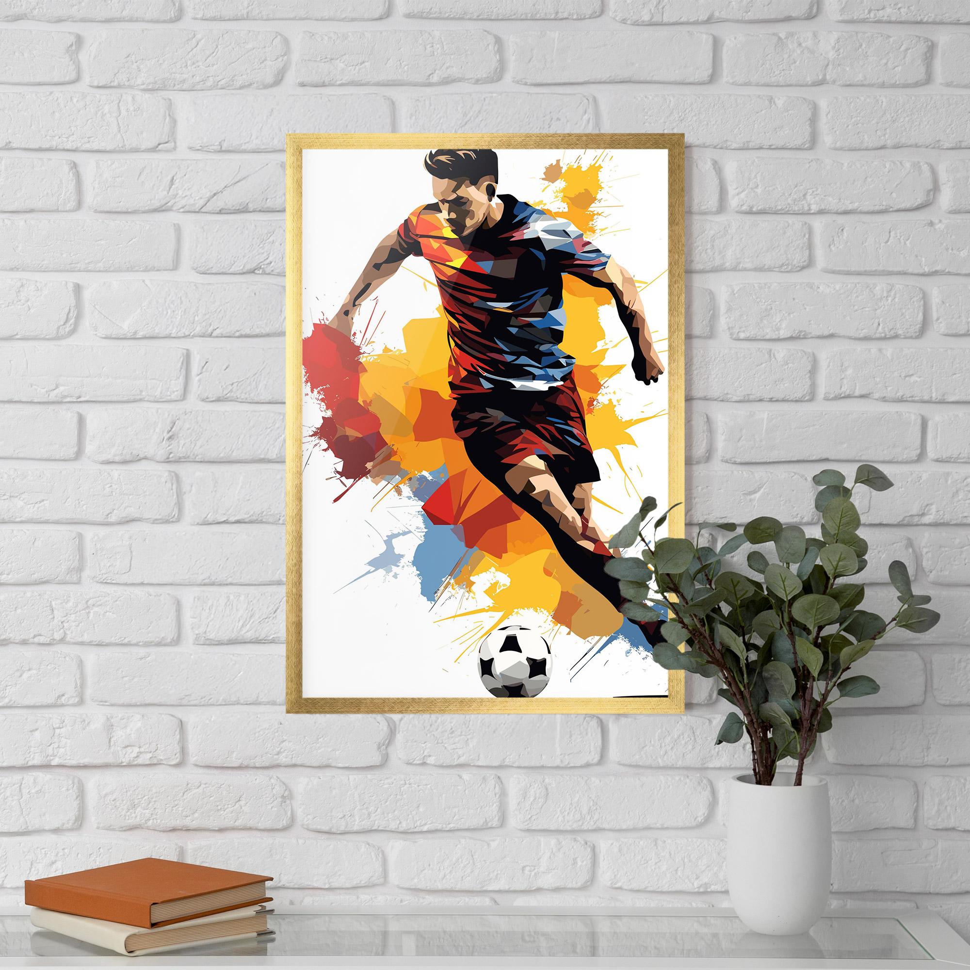 Poster Înrămat Yellow Paint Football mockup 5