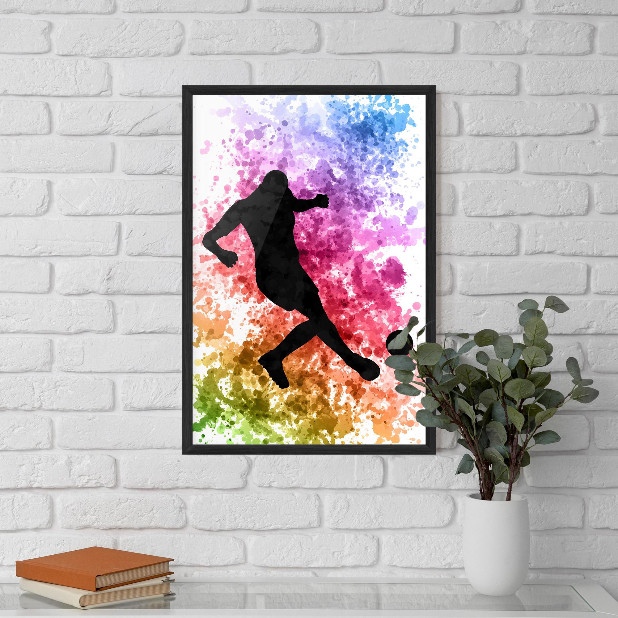 Poster Înrămat Colorful Art Football mockup 5