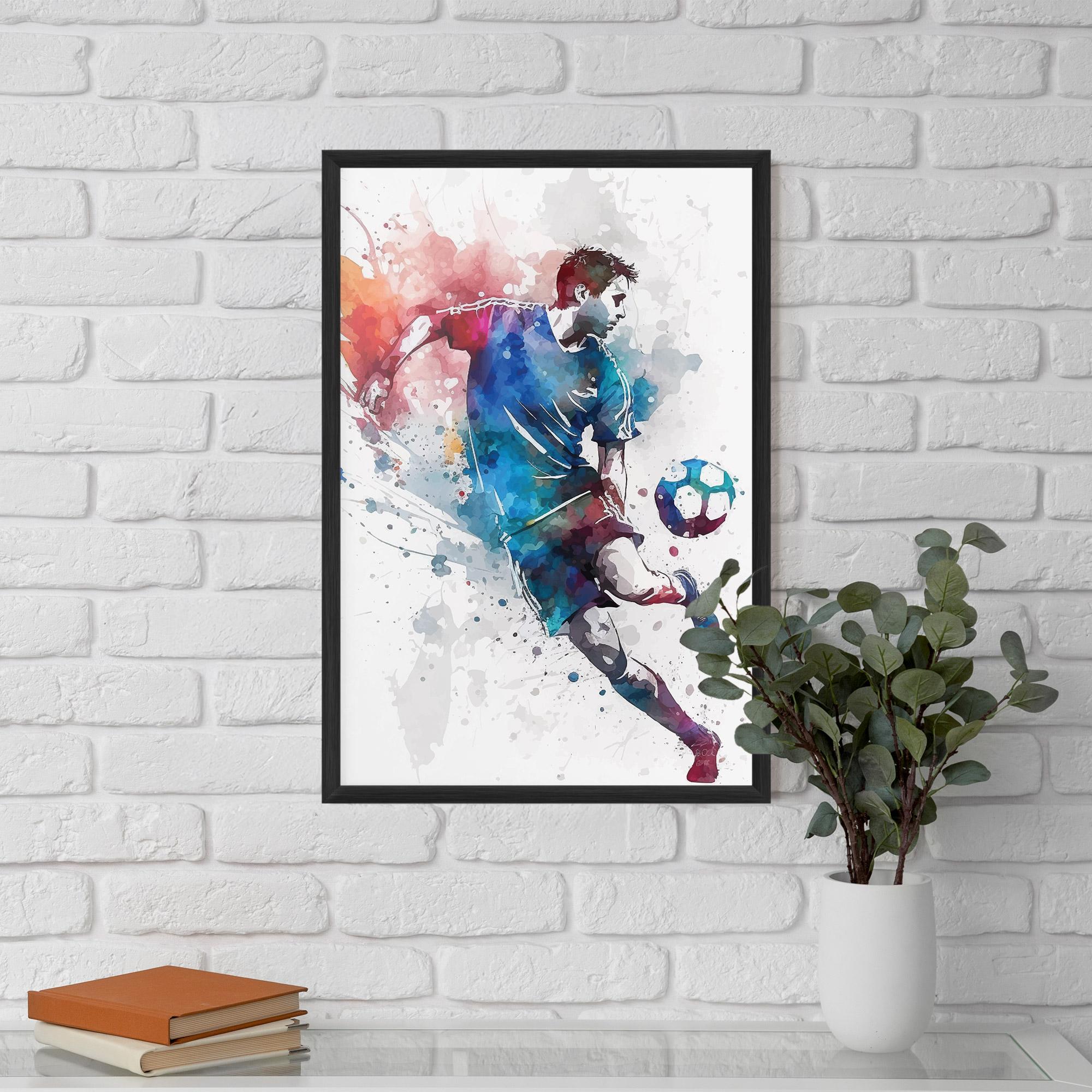 Poster Înrămat Watercolor Football mockup 5