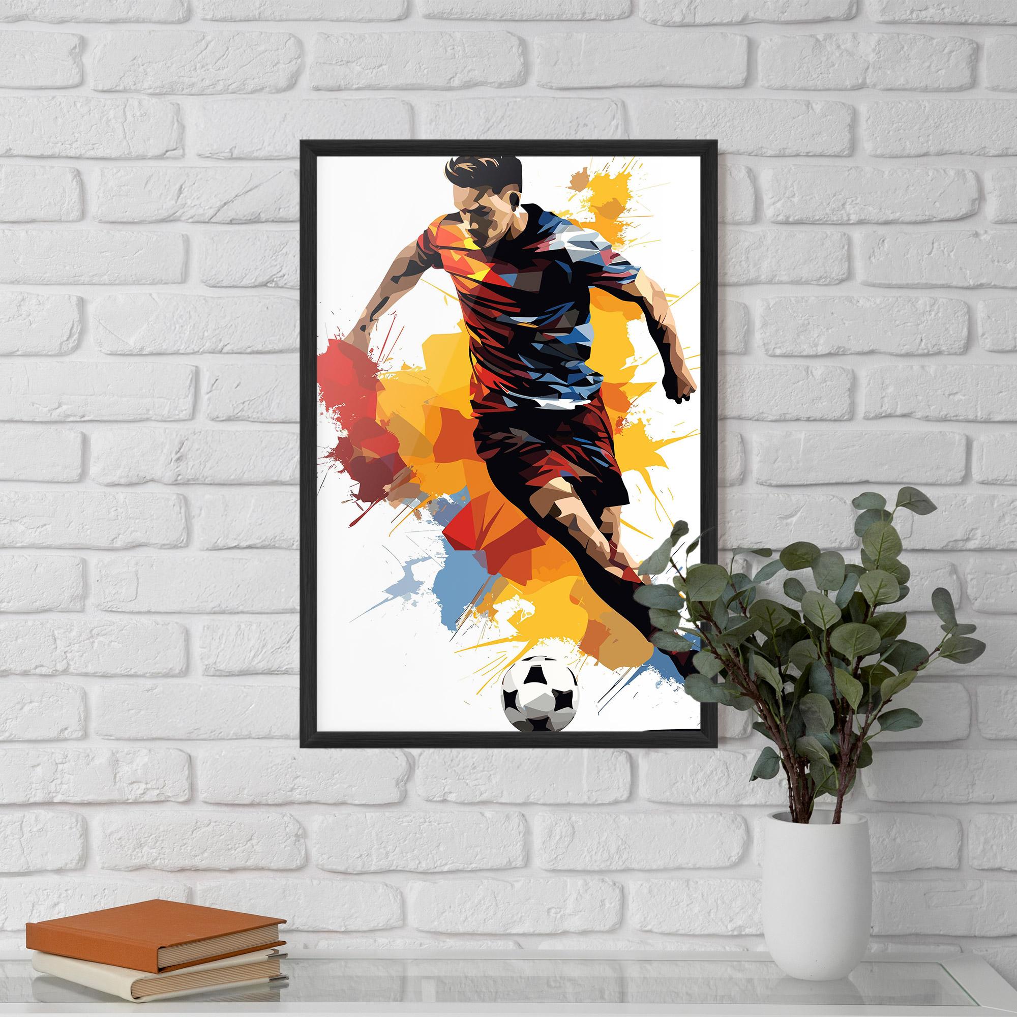 Poster Înrămat Yellow Paint Football mockup 5