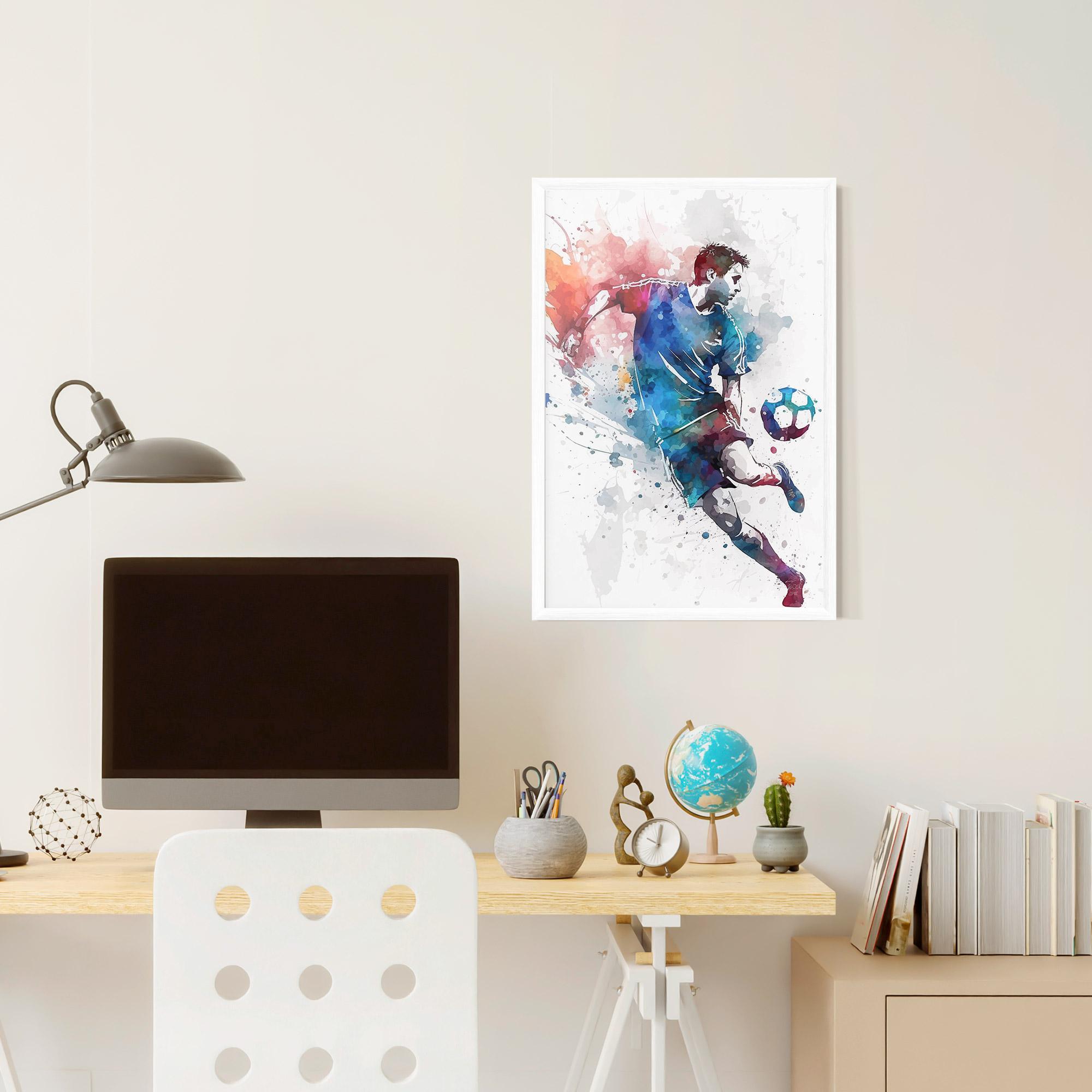 Poster Înrămat Watercolor Football mockup 6