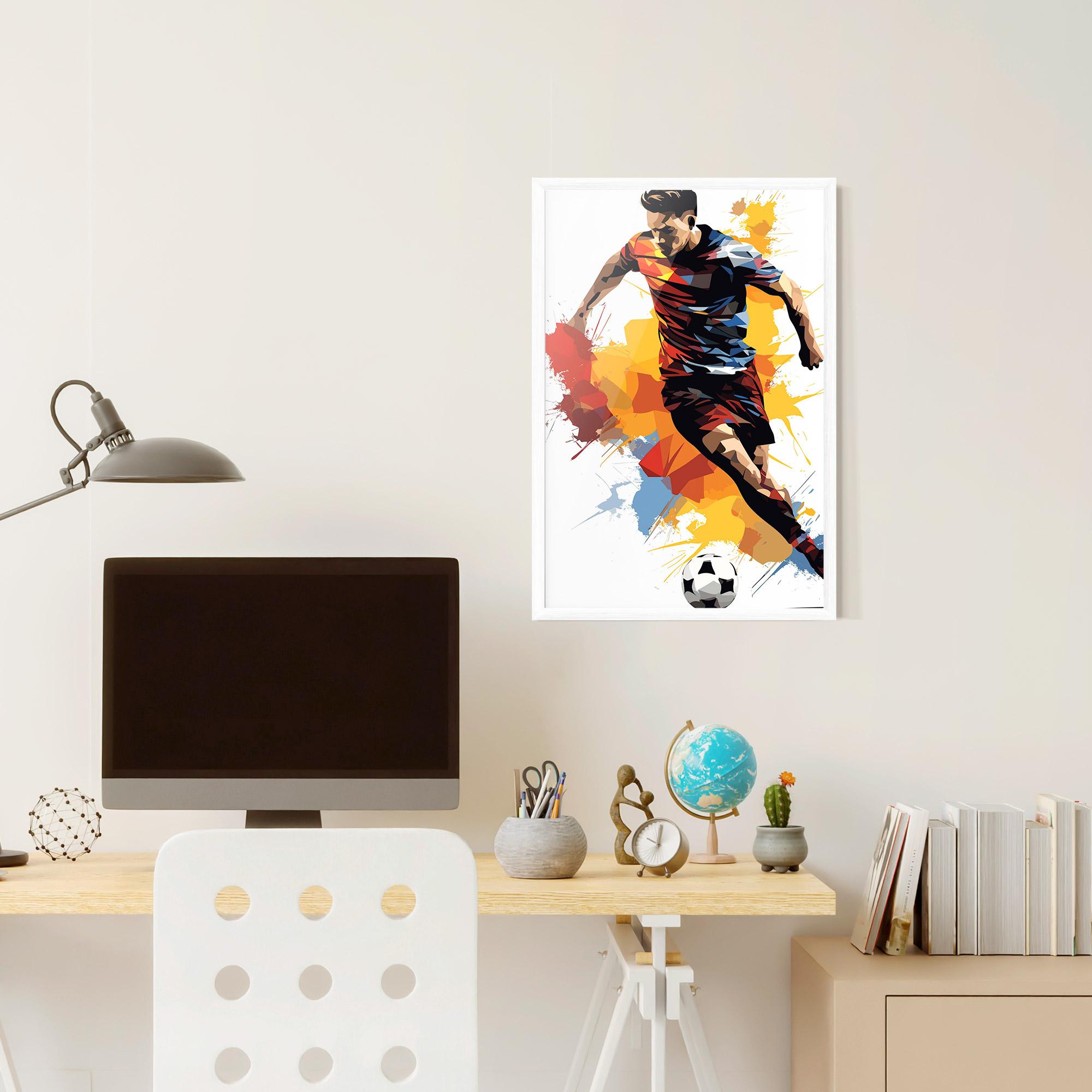 Poster Înrămat Yellow Paint Football mockup 6