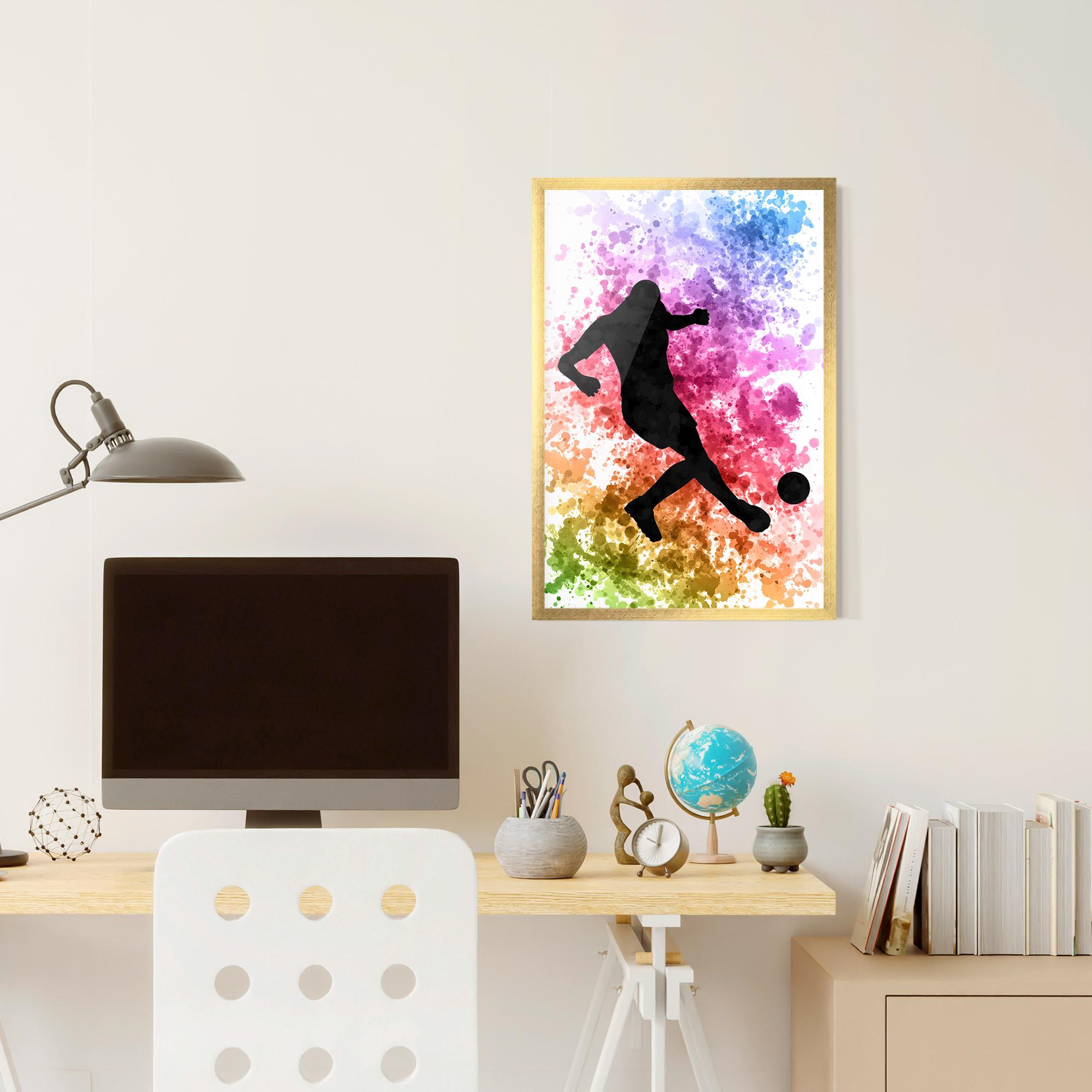 Poster Înrămat Colorful Art Football mockup 6