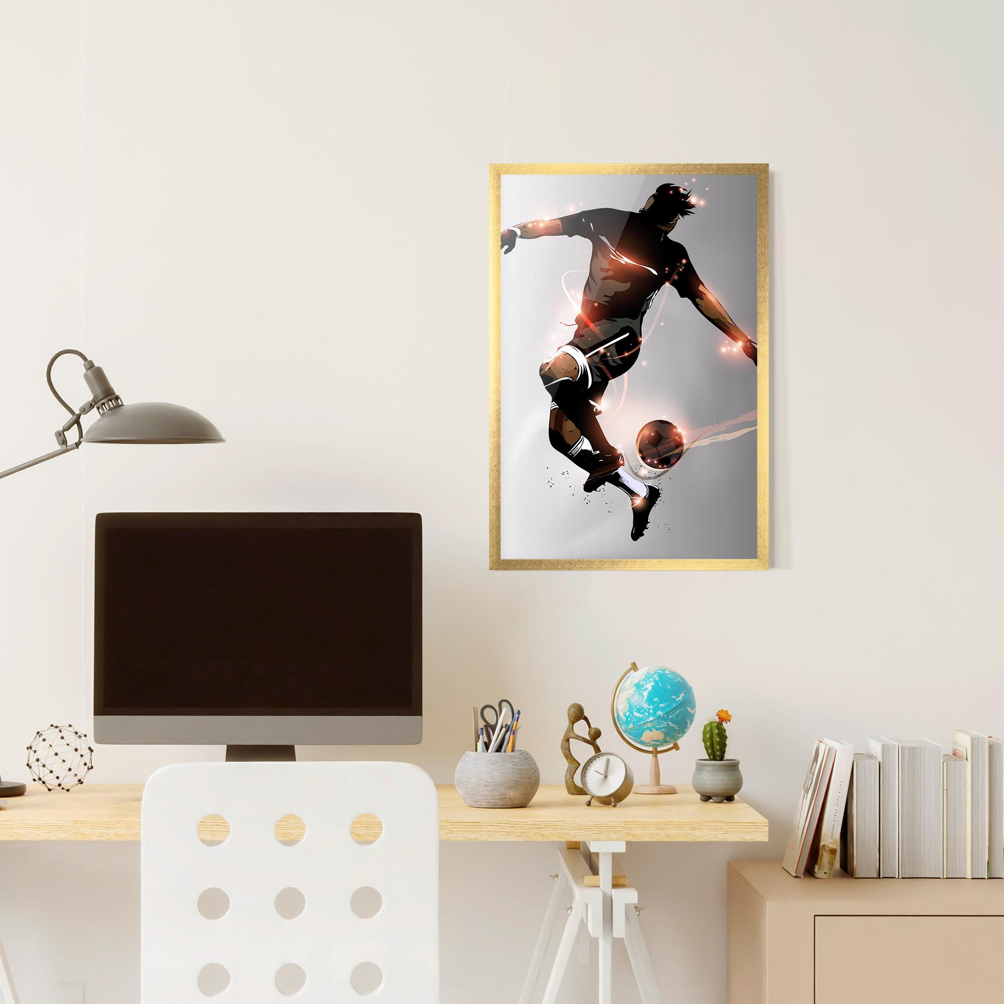 Poster Înrămat Football Jump mockup 6