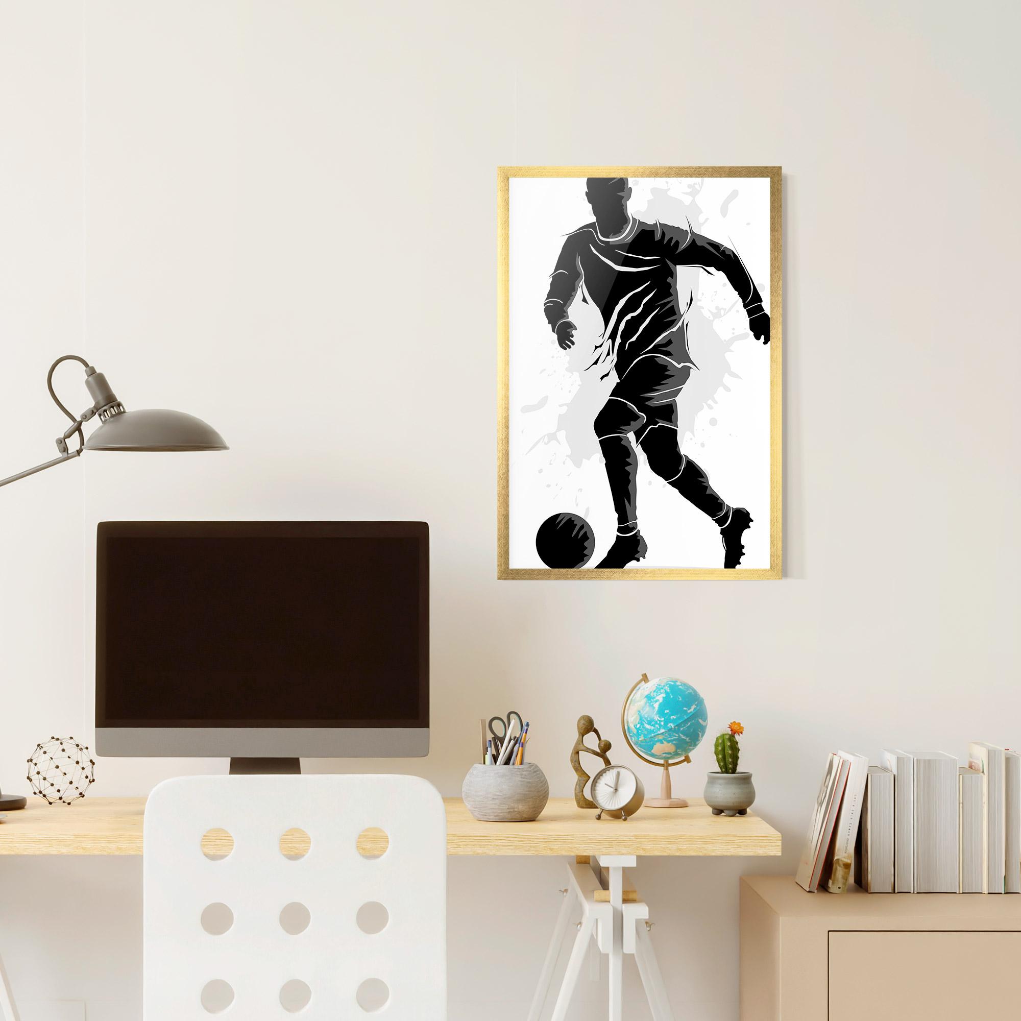 Poster Înrămat Football Shadow mockup 6