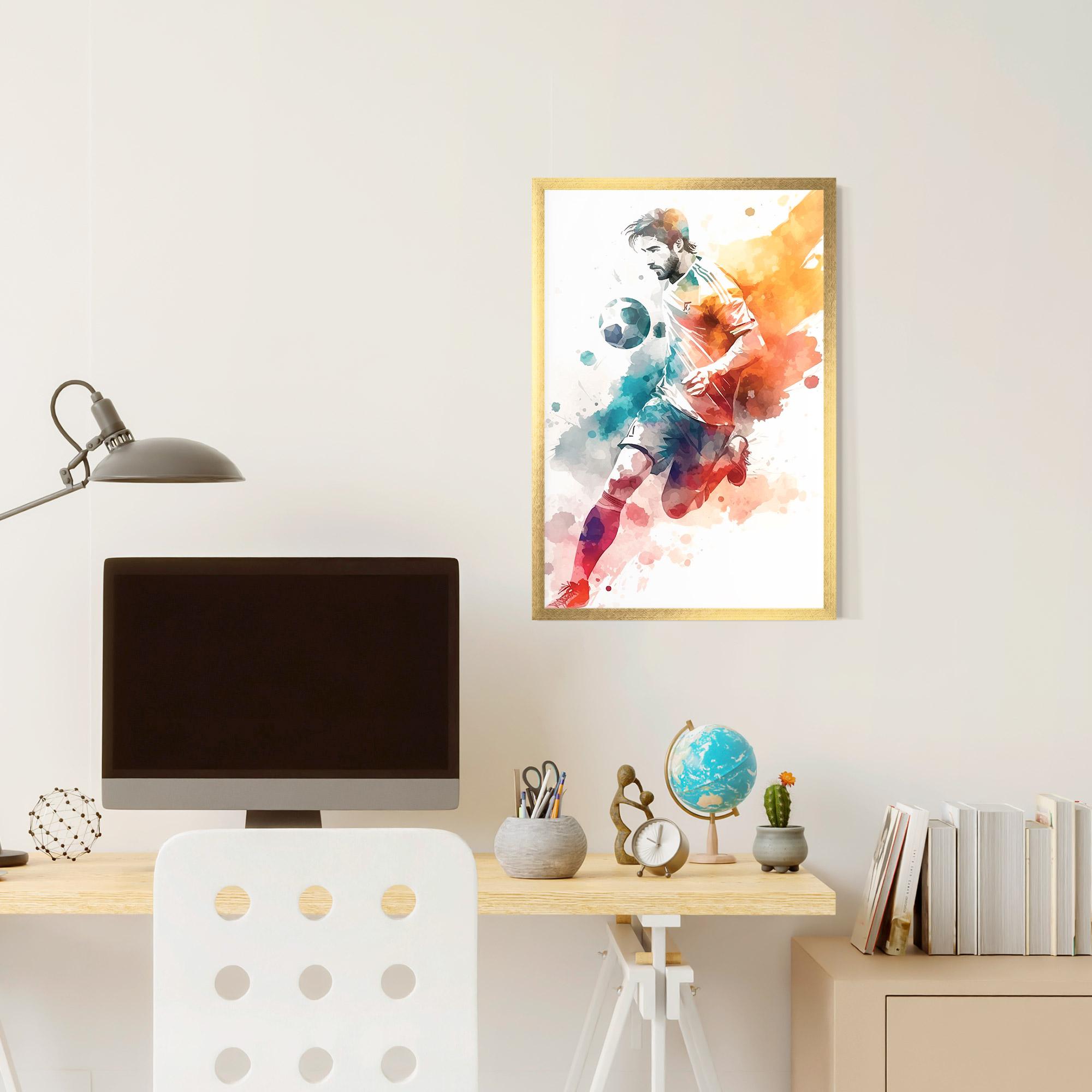 Poster Înrămat Football Watercolor mockup 6