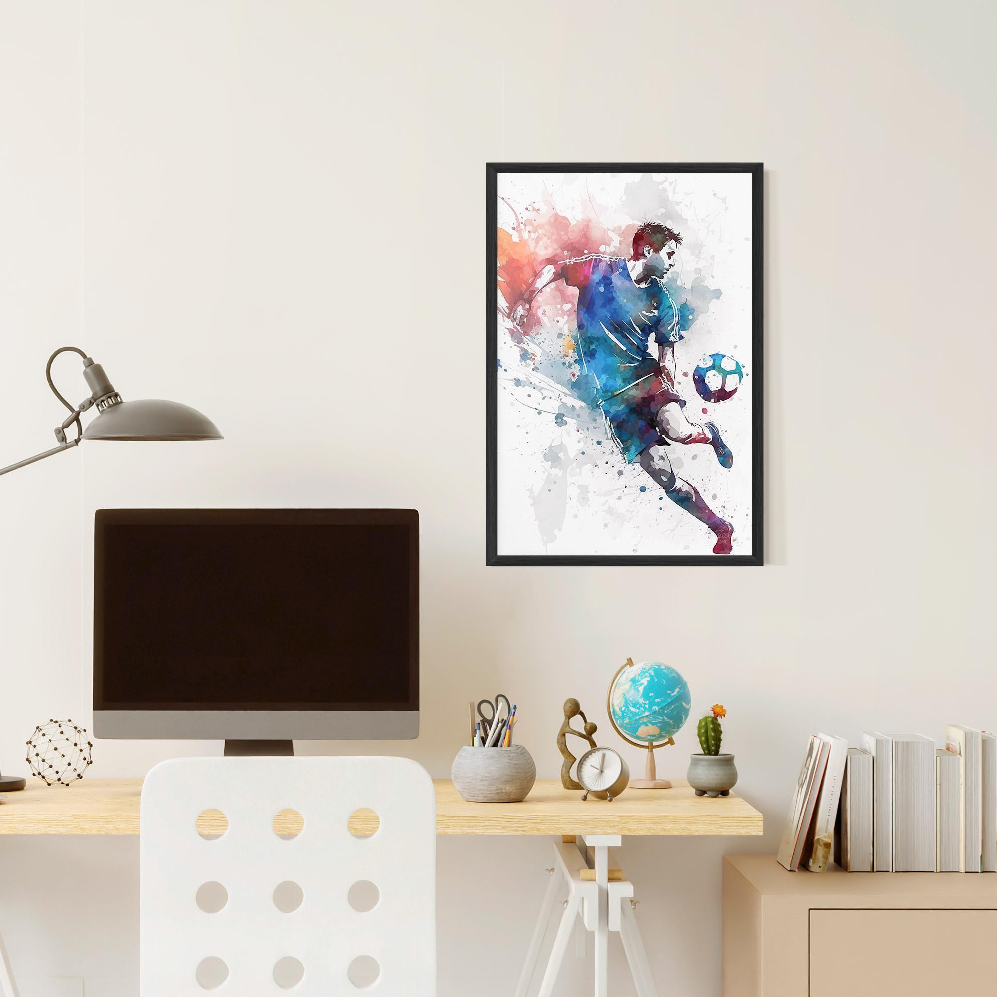 Poster Înrămat Watercolor Football mockup 6