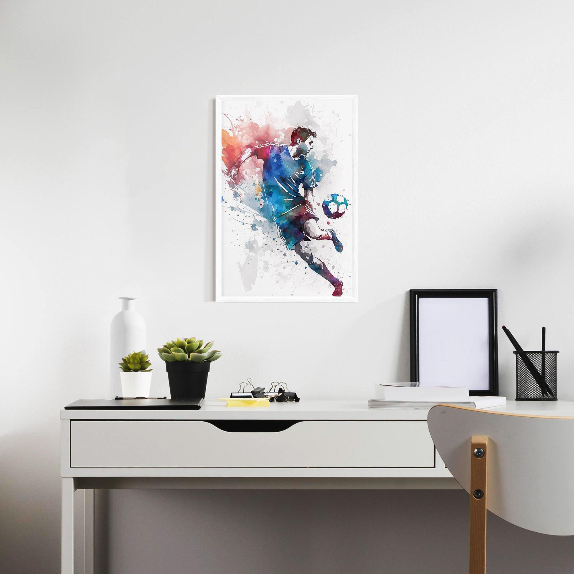 Poster Înrămat Watercolor Football mockup 7