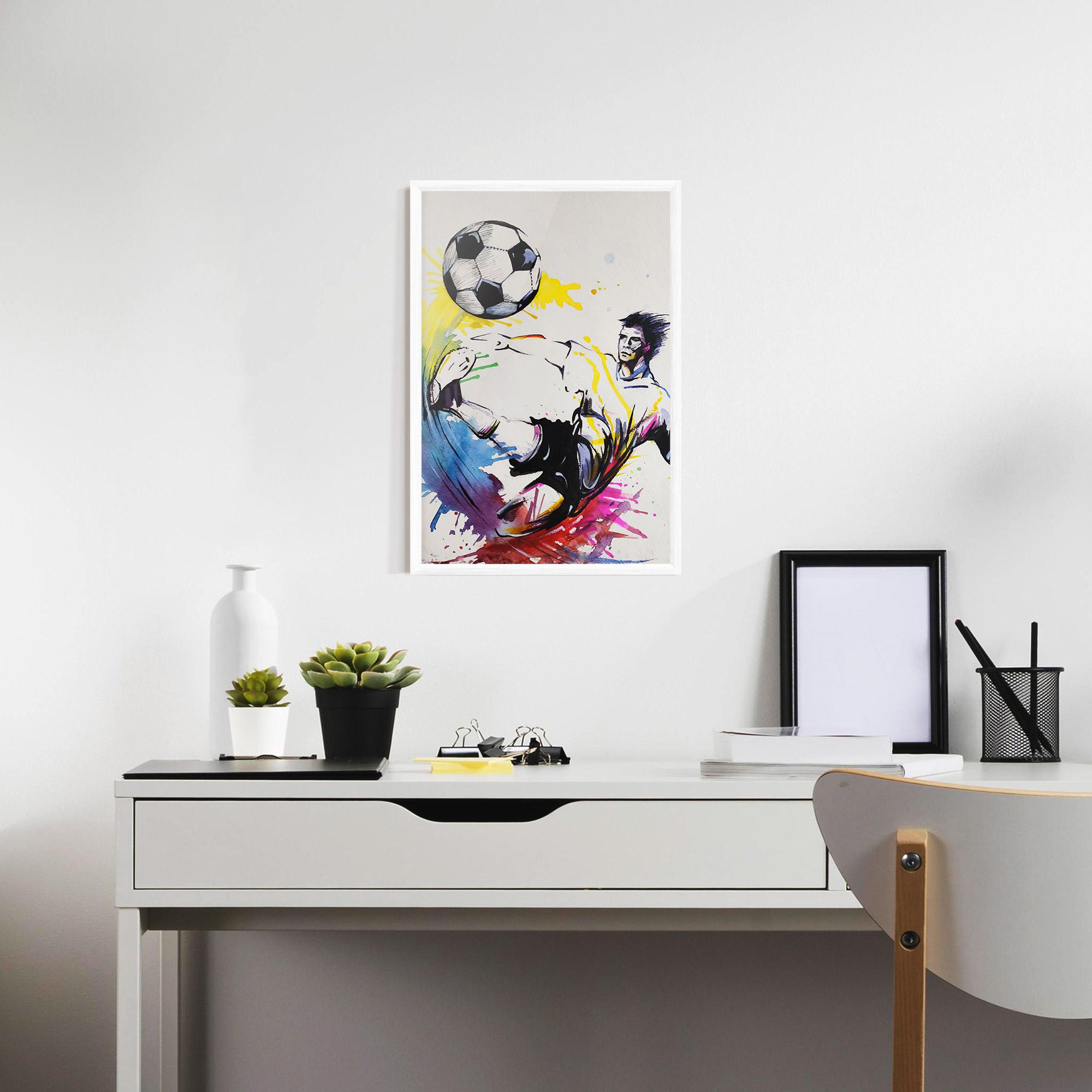 Poster Înrămat Yellow Art Football mockup 7