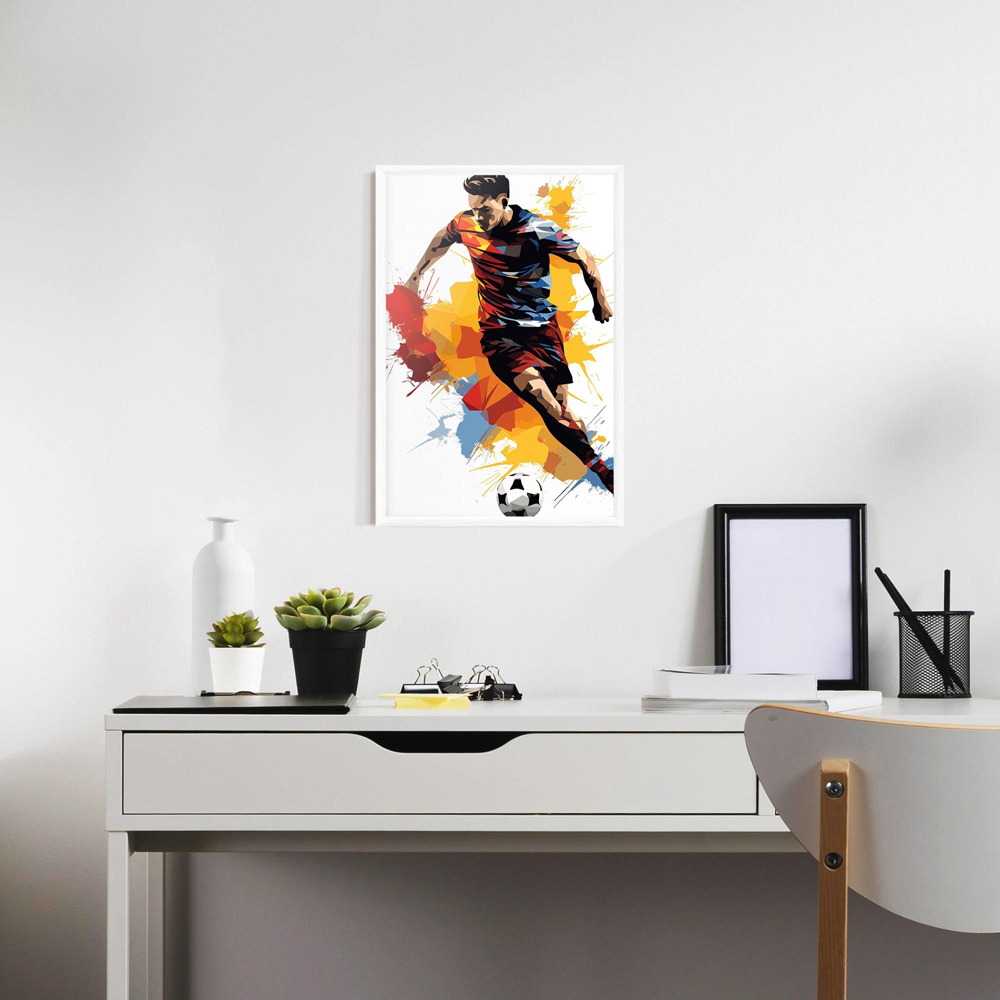 Poster Înrămat Yellow Paint Football mockup 7