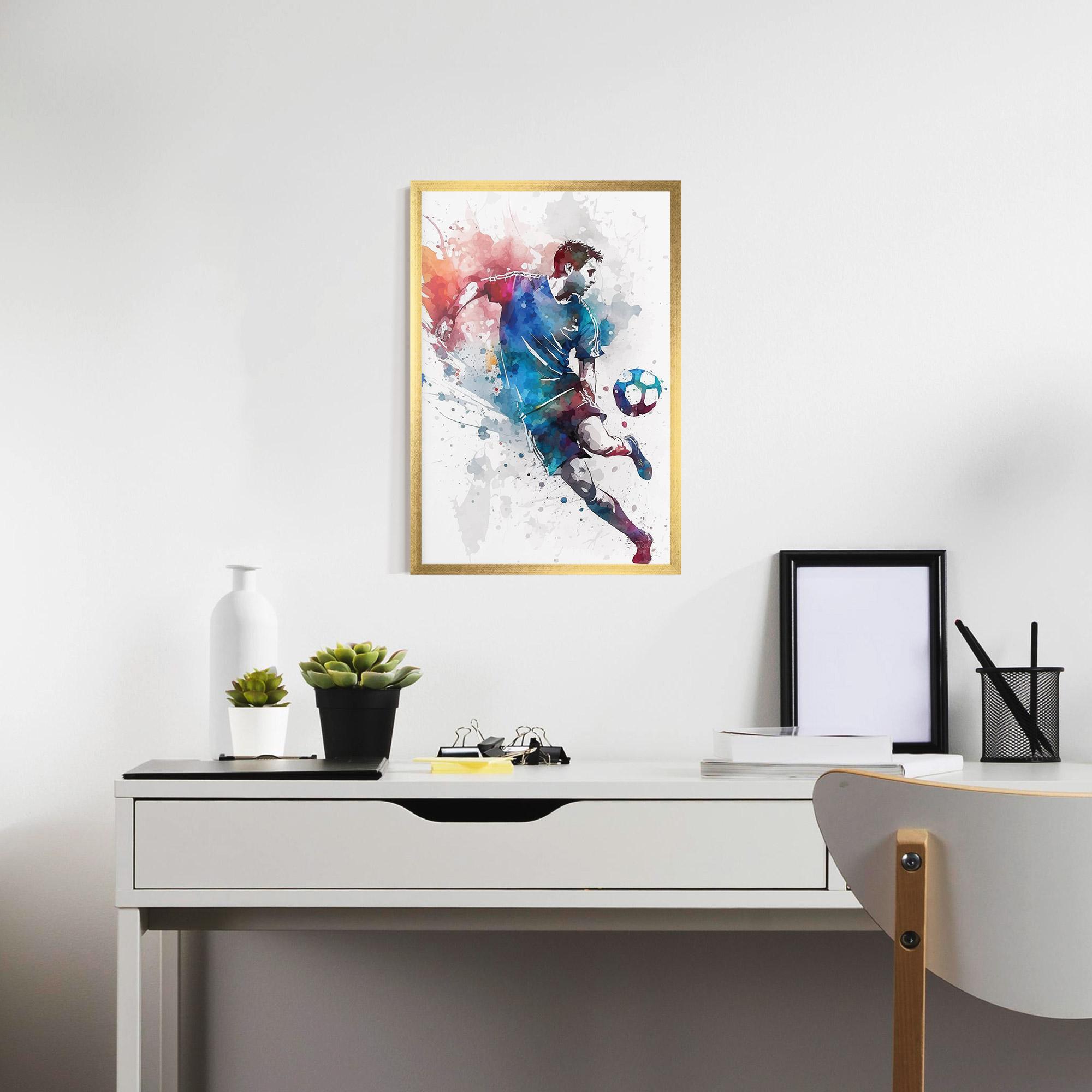 Poster Înrămat Watercolor Football mockup 7