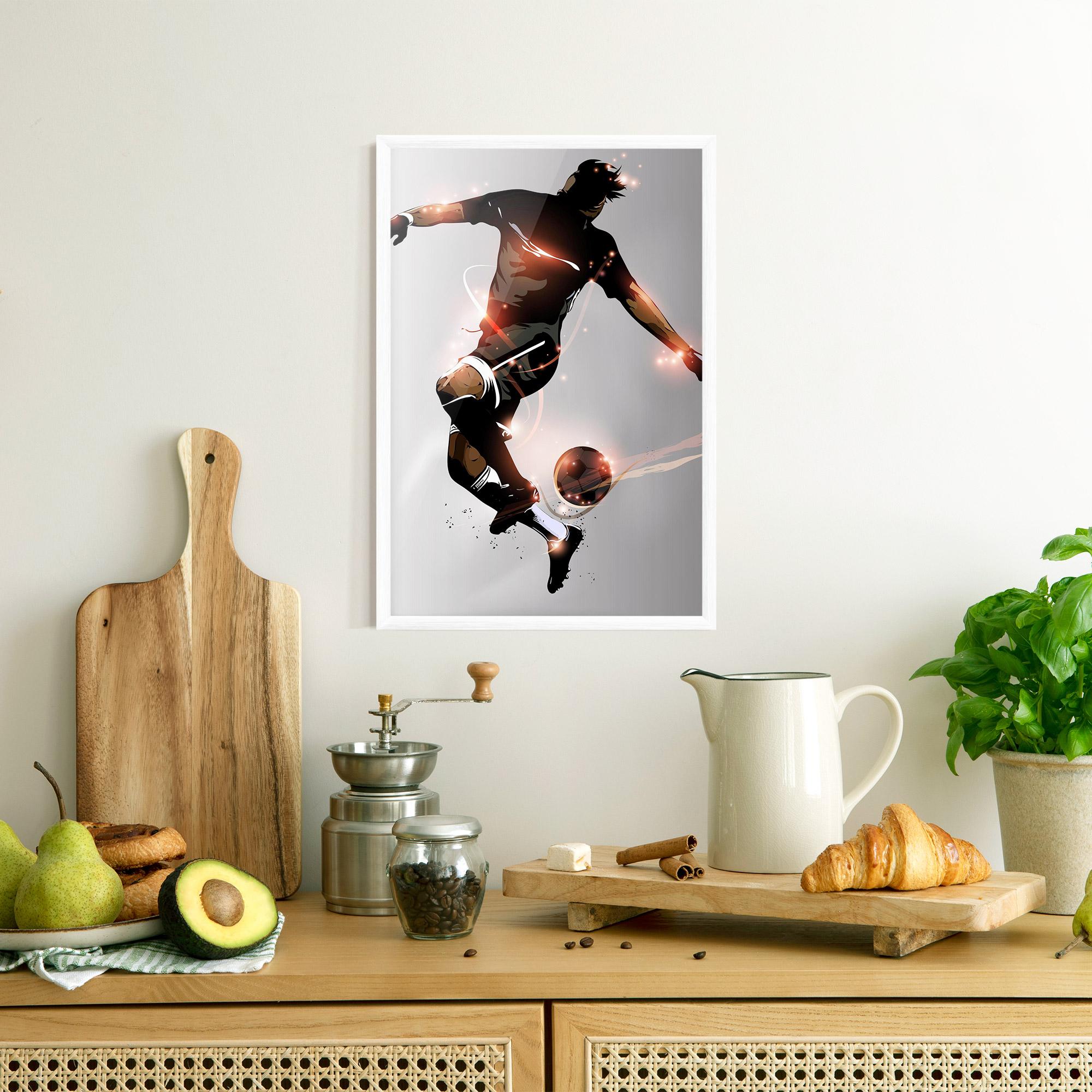 Poster Înrămat Football Jump mockup 8