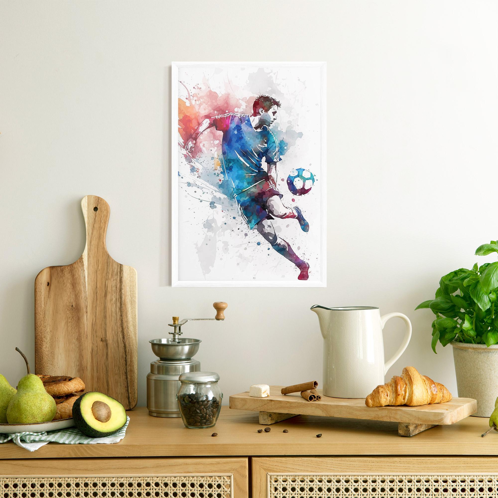 Poster Înrămat Watercolor Football mockup 8