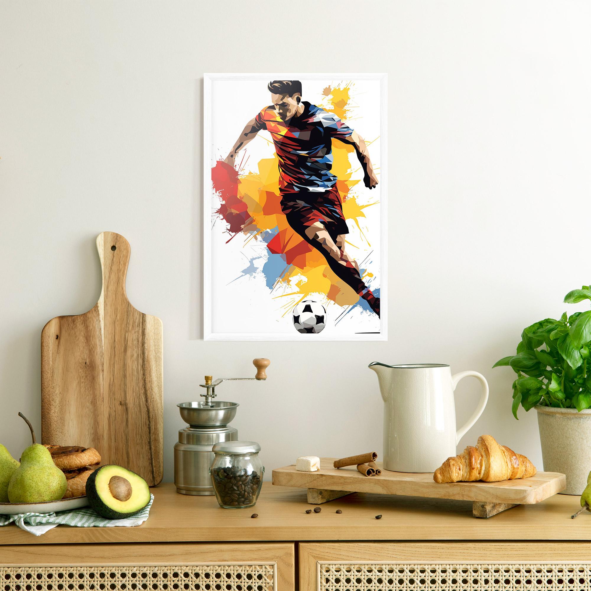 Poster Înrămat Yellow Paint Football mockup 8