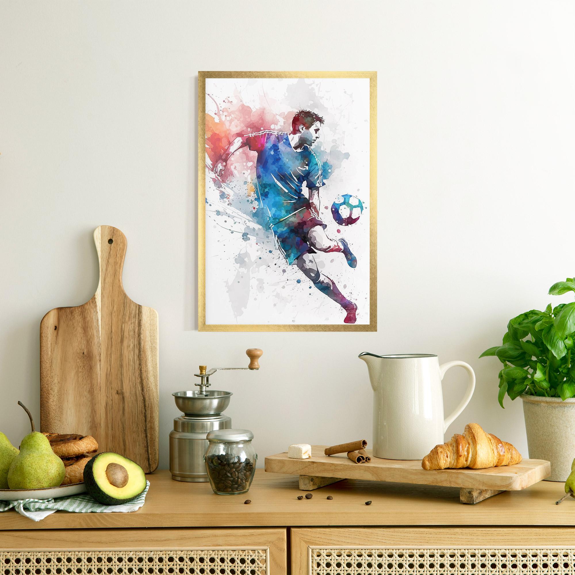 Poster Înrămat Watercolor Football mockup 8