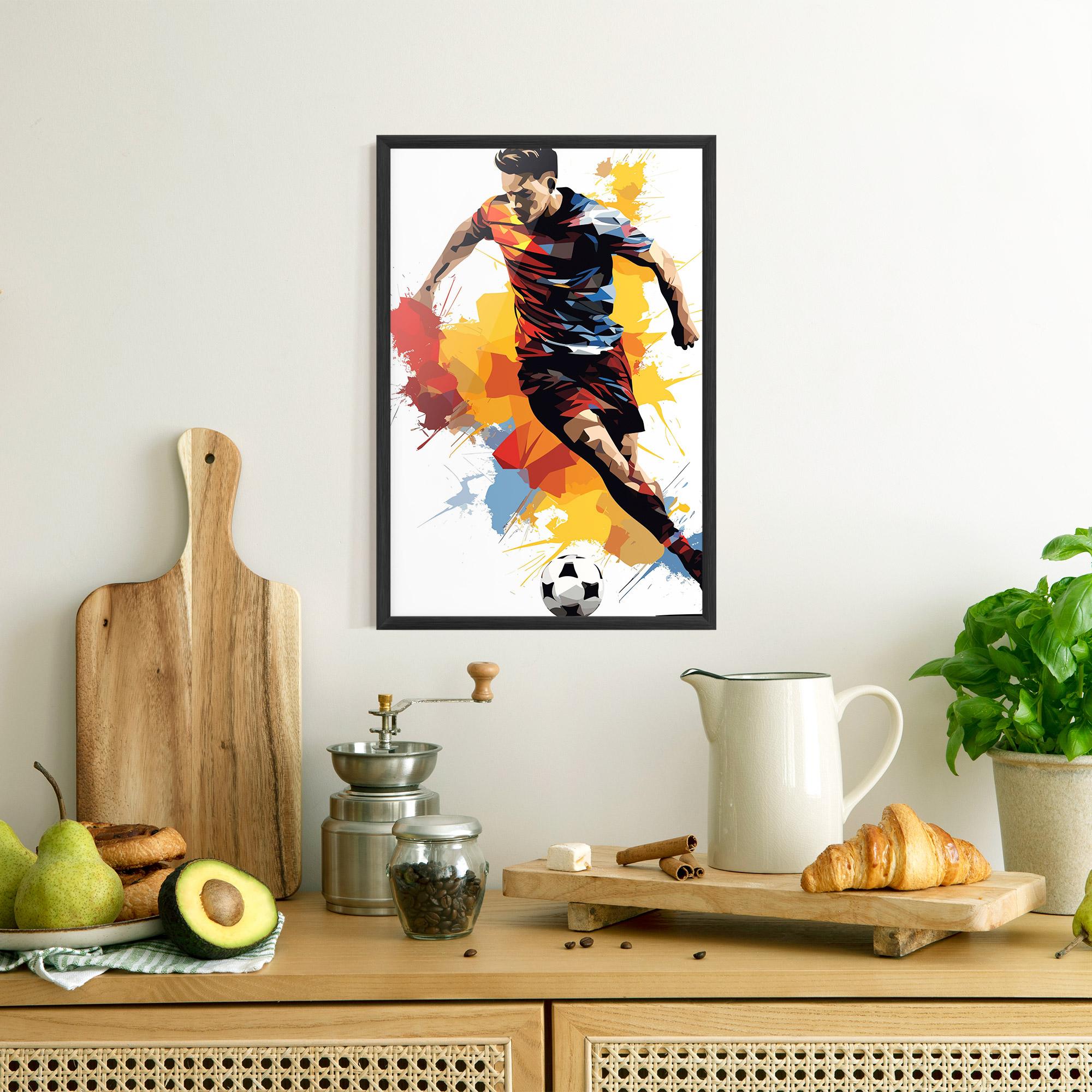 Poster Înrămat Yellow Paint Football mockup 8