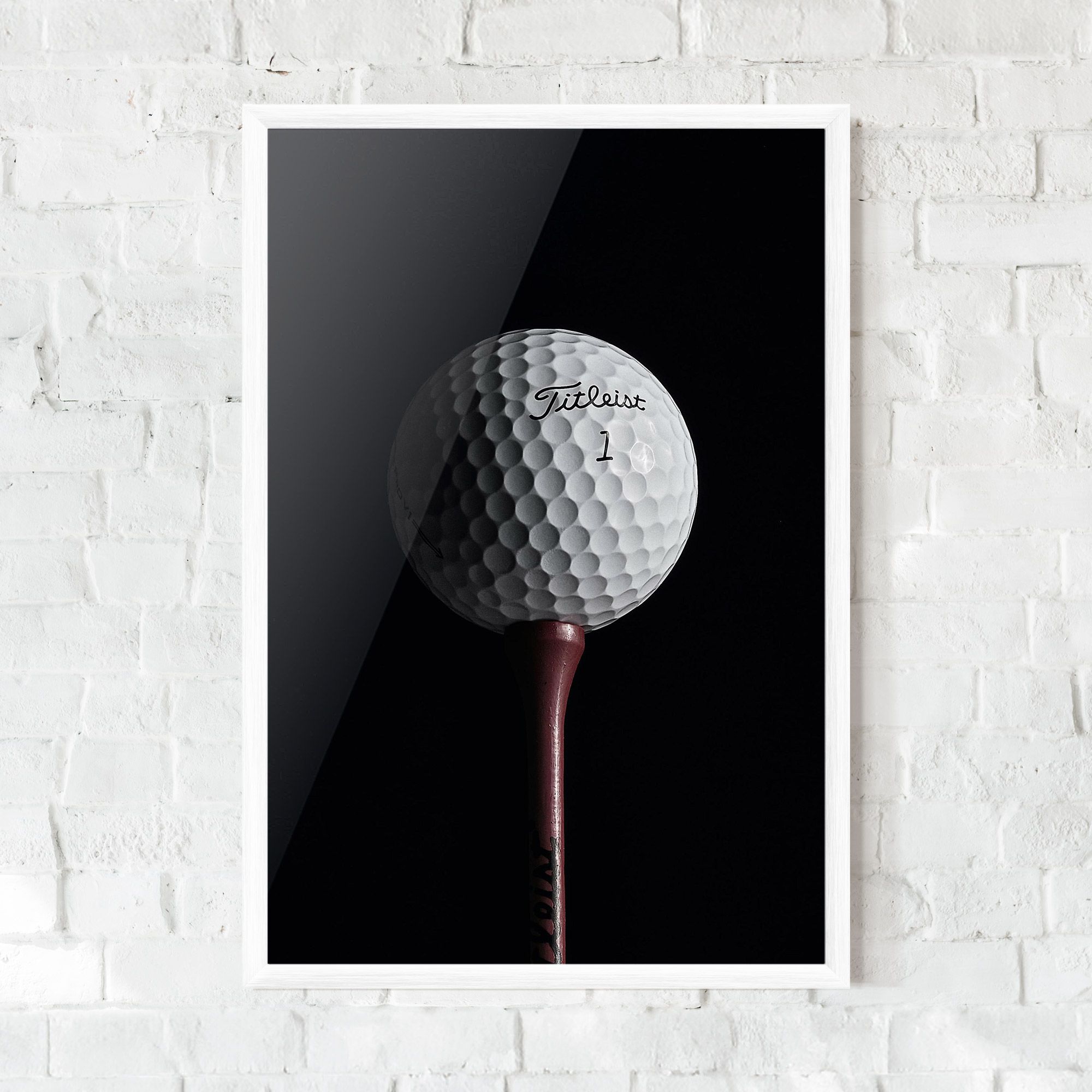 White Golf Ball On Black mockup 0