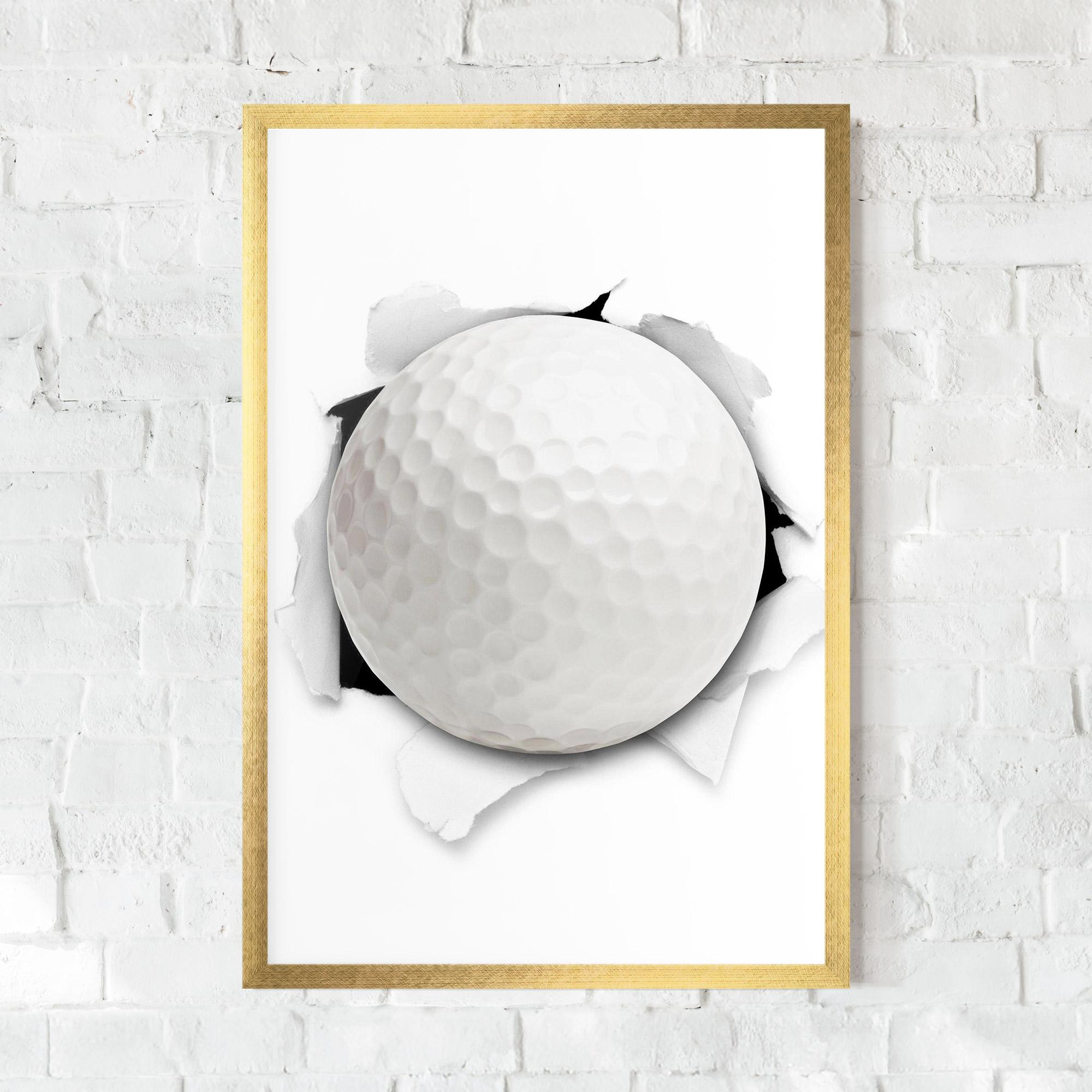 Poster Înrămat Golf Ball Bursting Hole mockup 0
