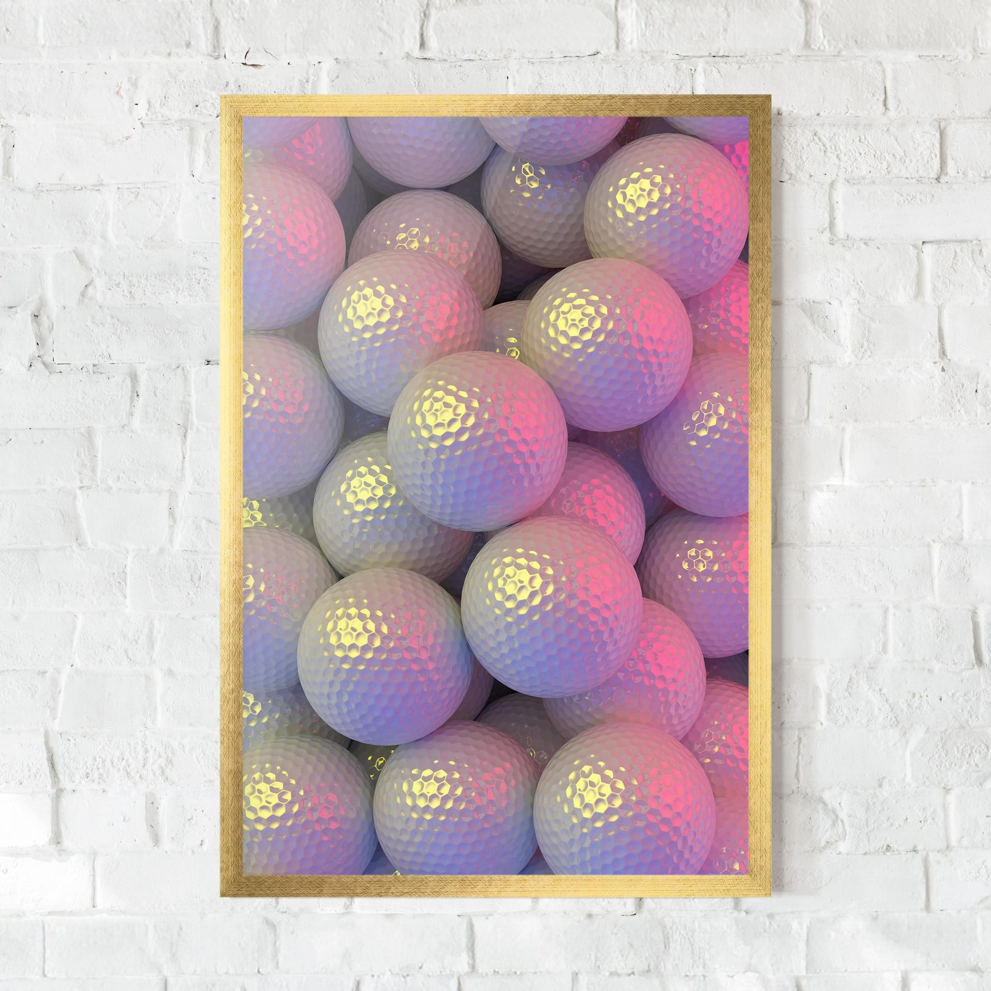 Poster Înrămat Purple Light Golf Ball mockup 0