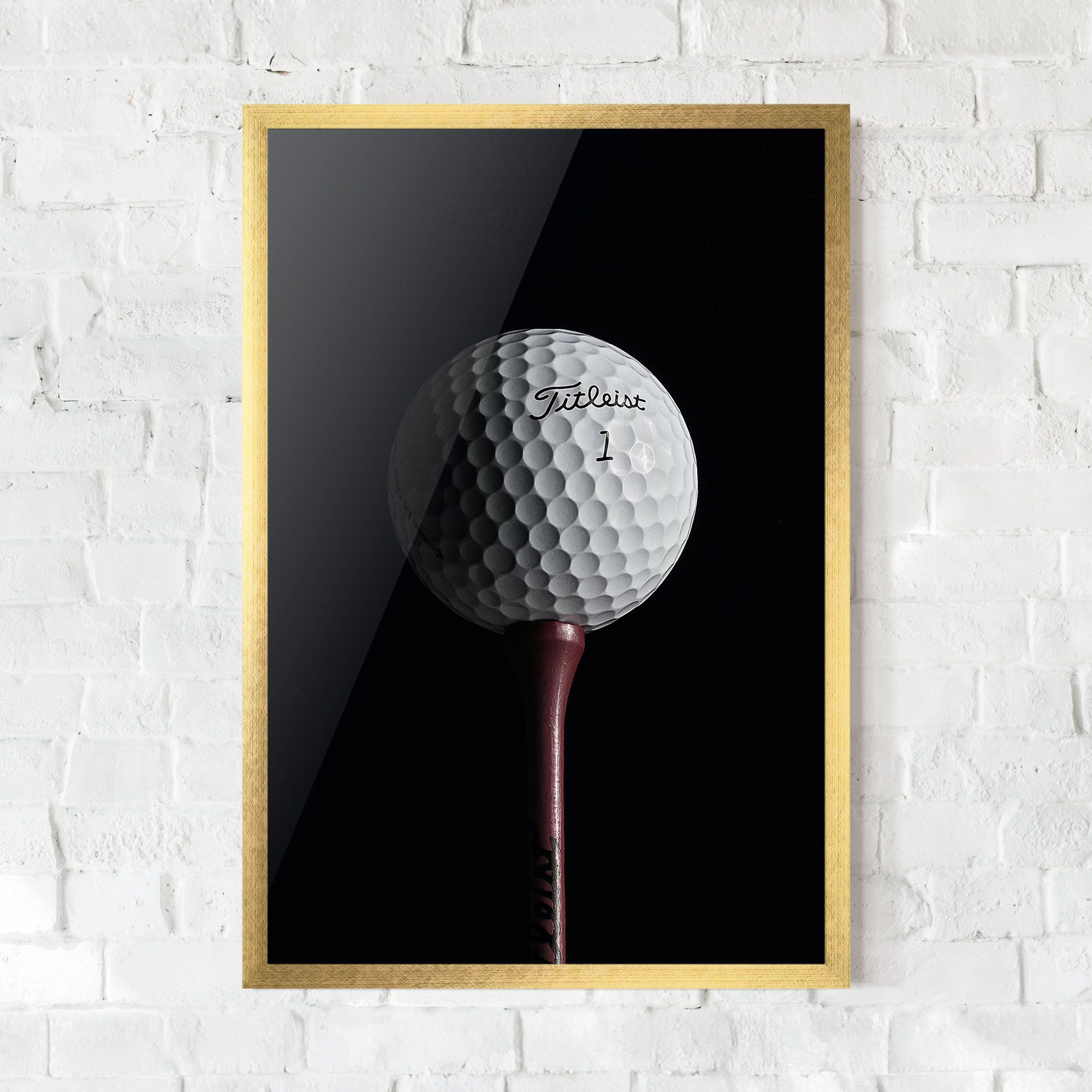 White Golf Ball On Black mockup 0