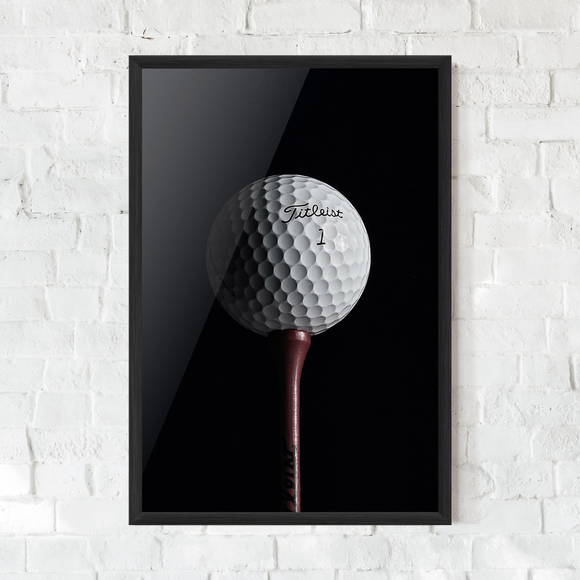 White Golf Ball On Black mockup 0