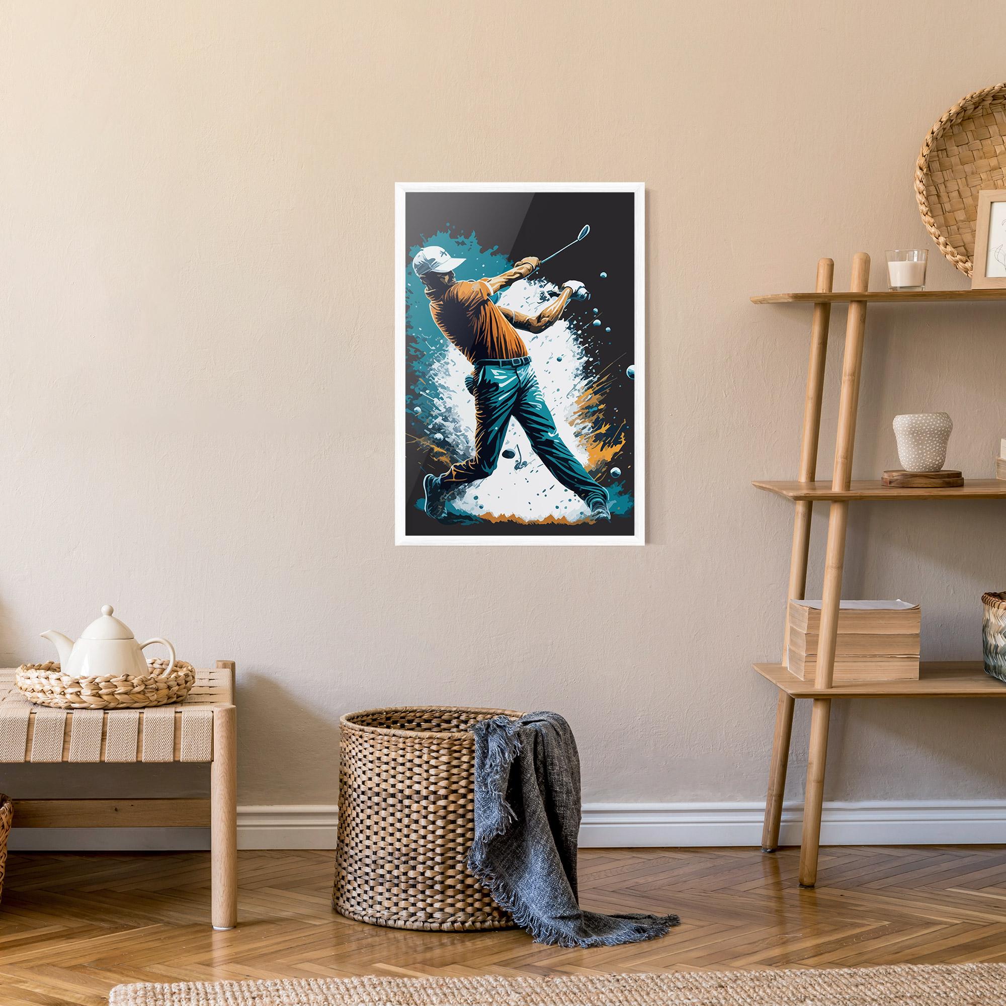 Poster Înrămat Golf On Grey mockup 9