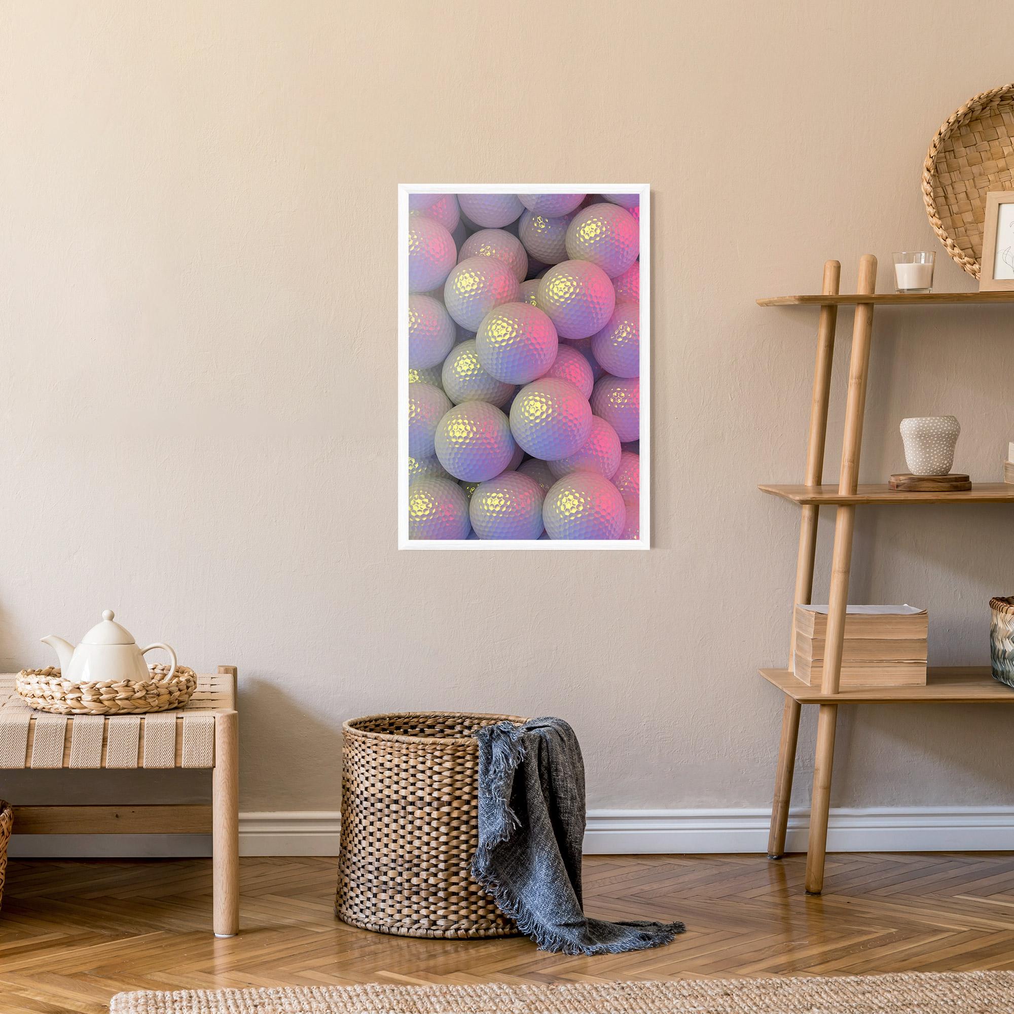 Poster Înrămat Purple Light Golf Ball mockup 9