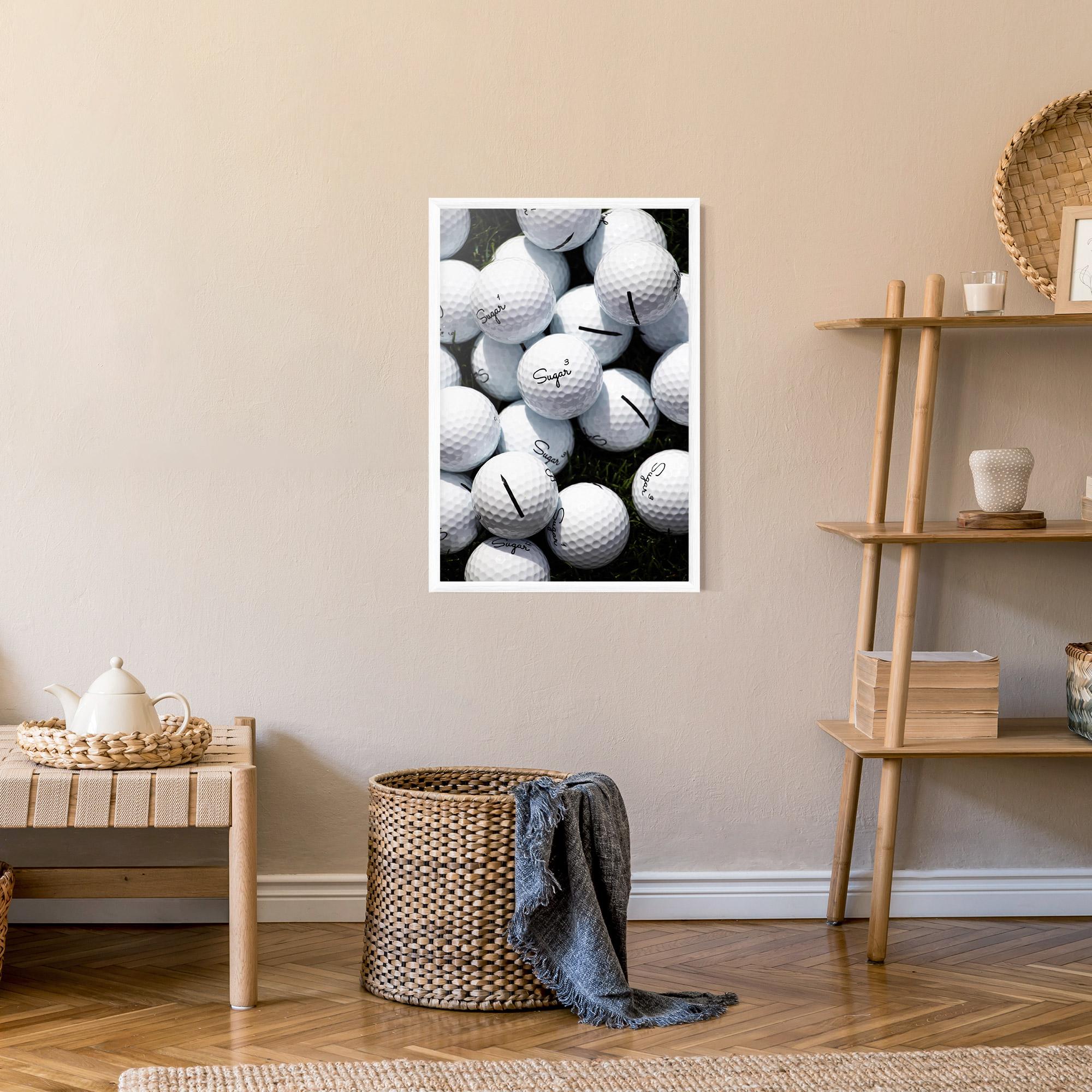 Poster Înrămat White Sugar Golf Balls mockup 9