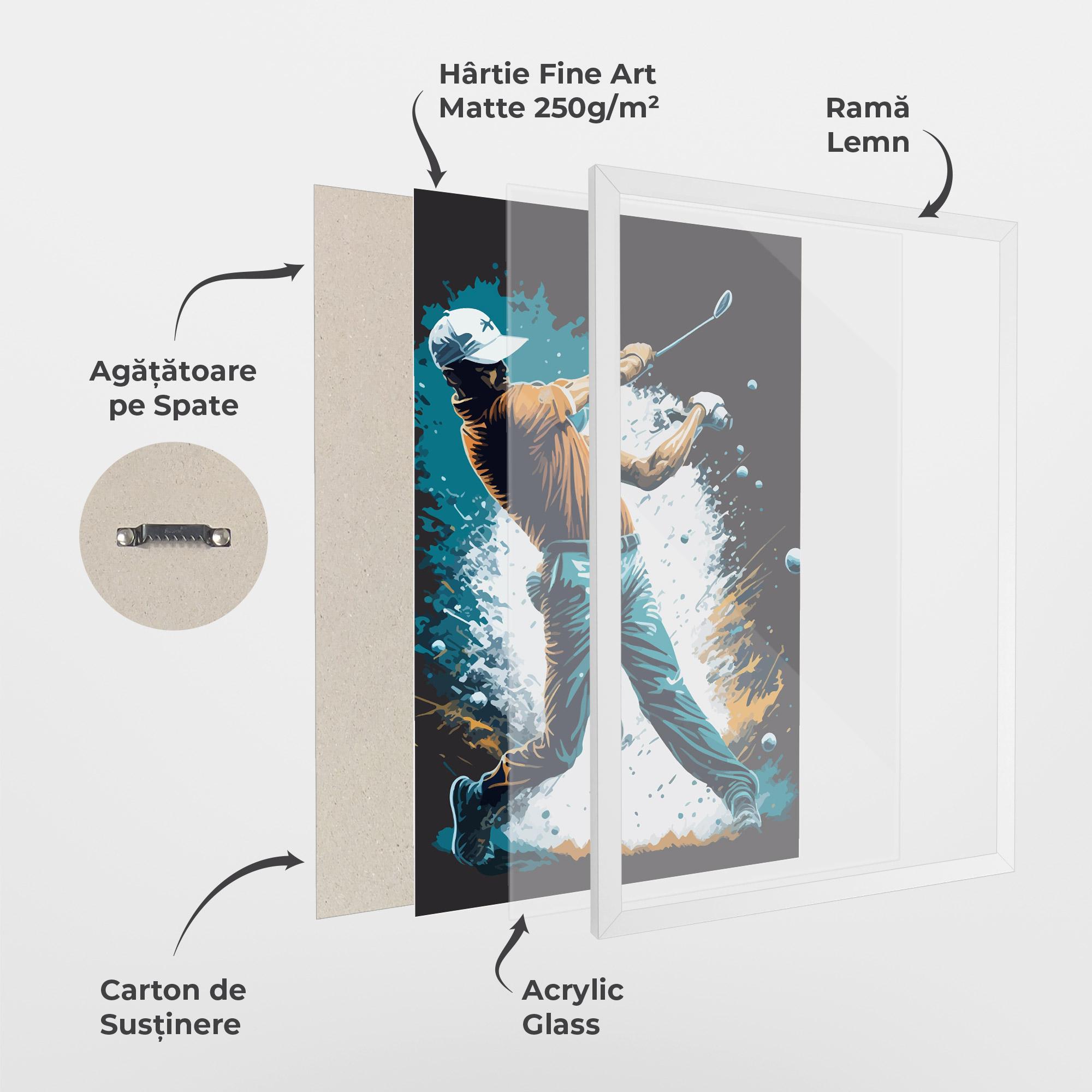 Poster Înrămat Golf On Grey mockup 1