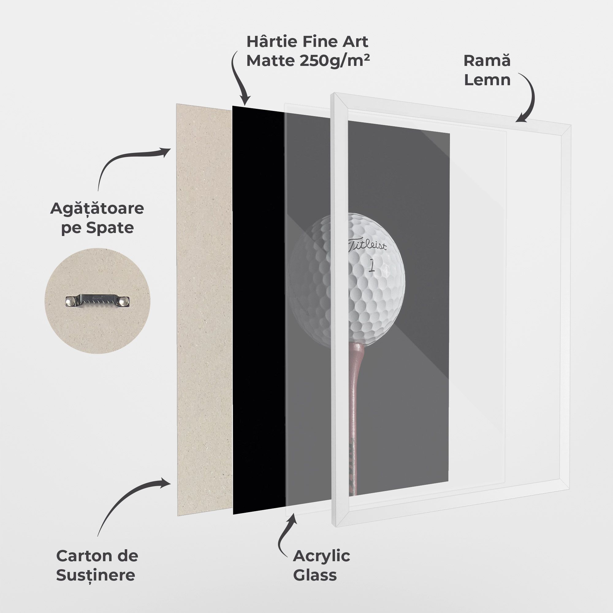 White Golf Ball On Black mockup 1