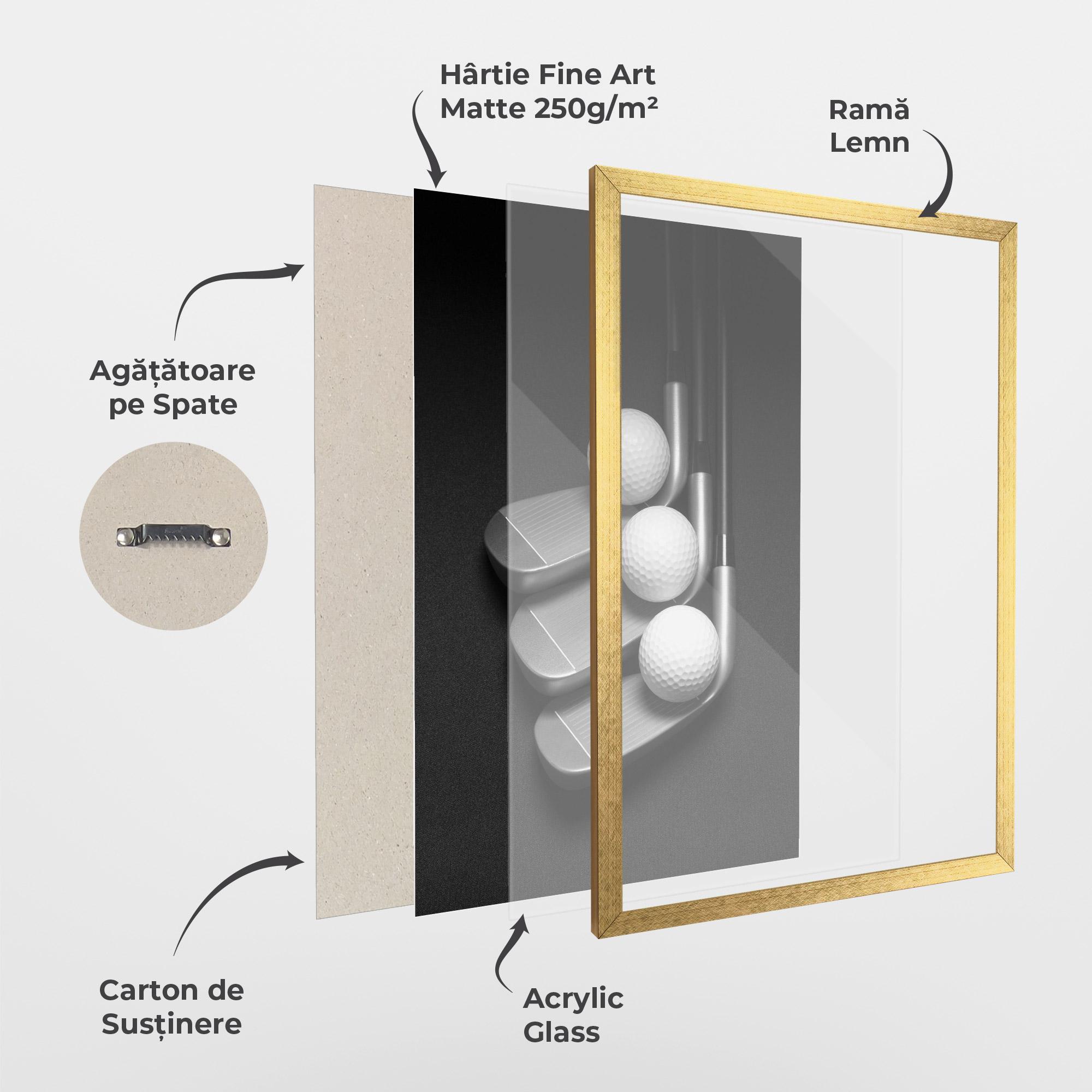 Poster Înrămat 3 Golf Balls mockup 1