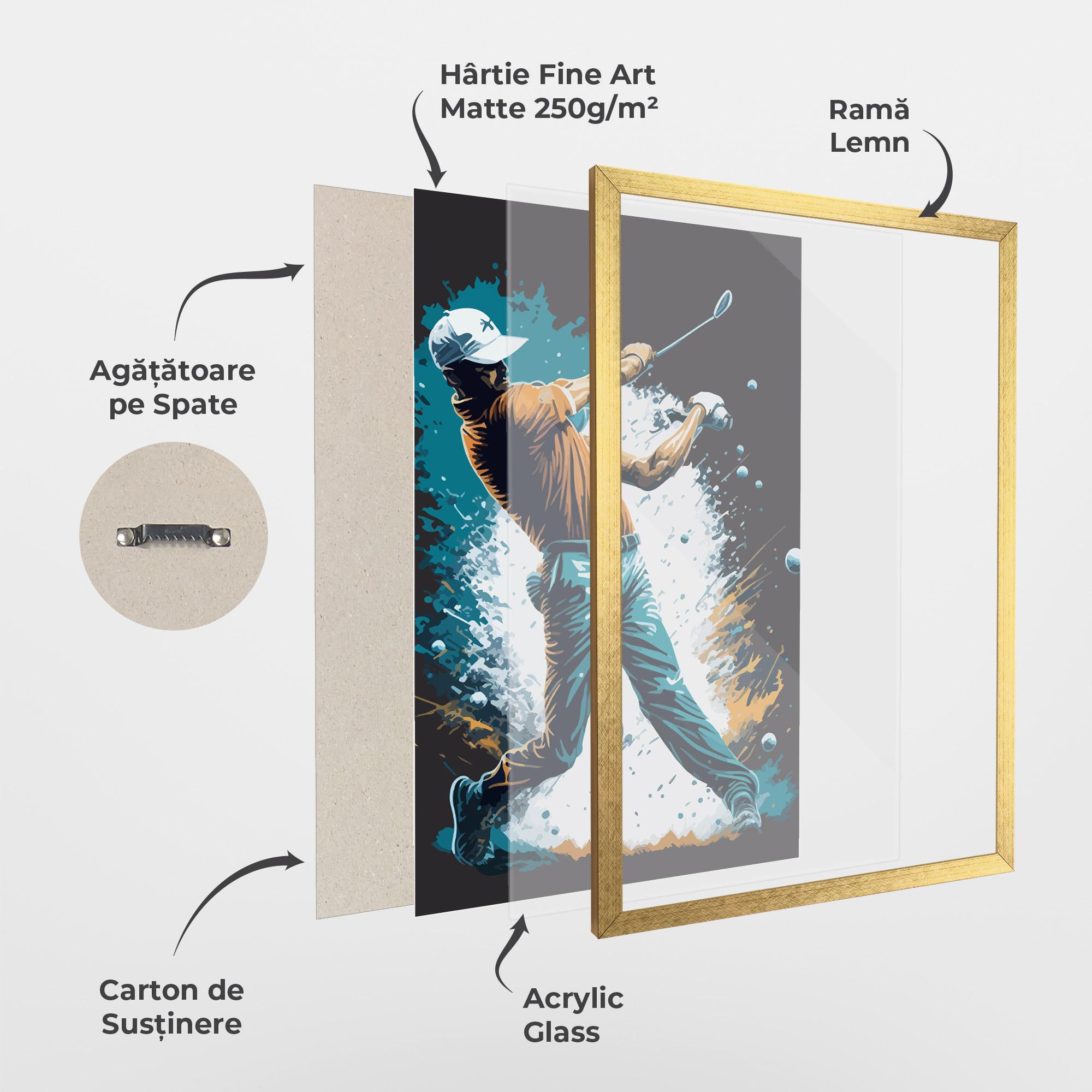 Poster Înrămat Golf On Grey mockup 1