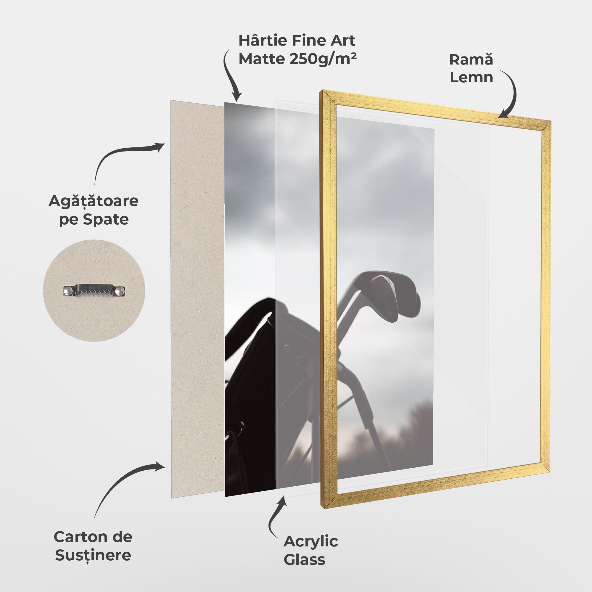 Poster Înrămat Golf Set Shilouette mockup 1
