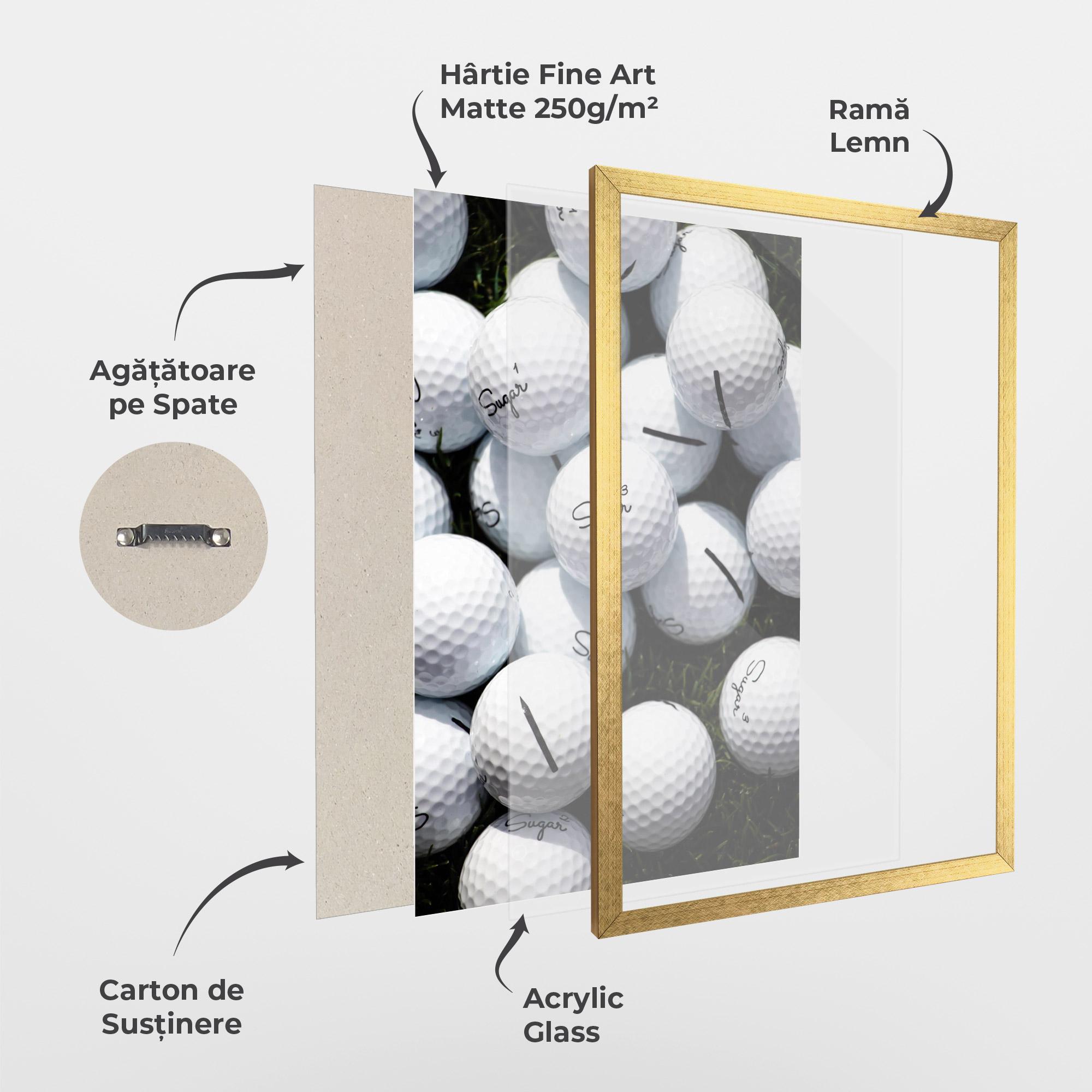 Poster Înrămat White Sugar Golf Balls mockup 1