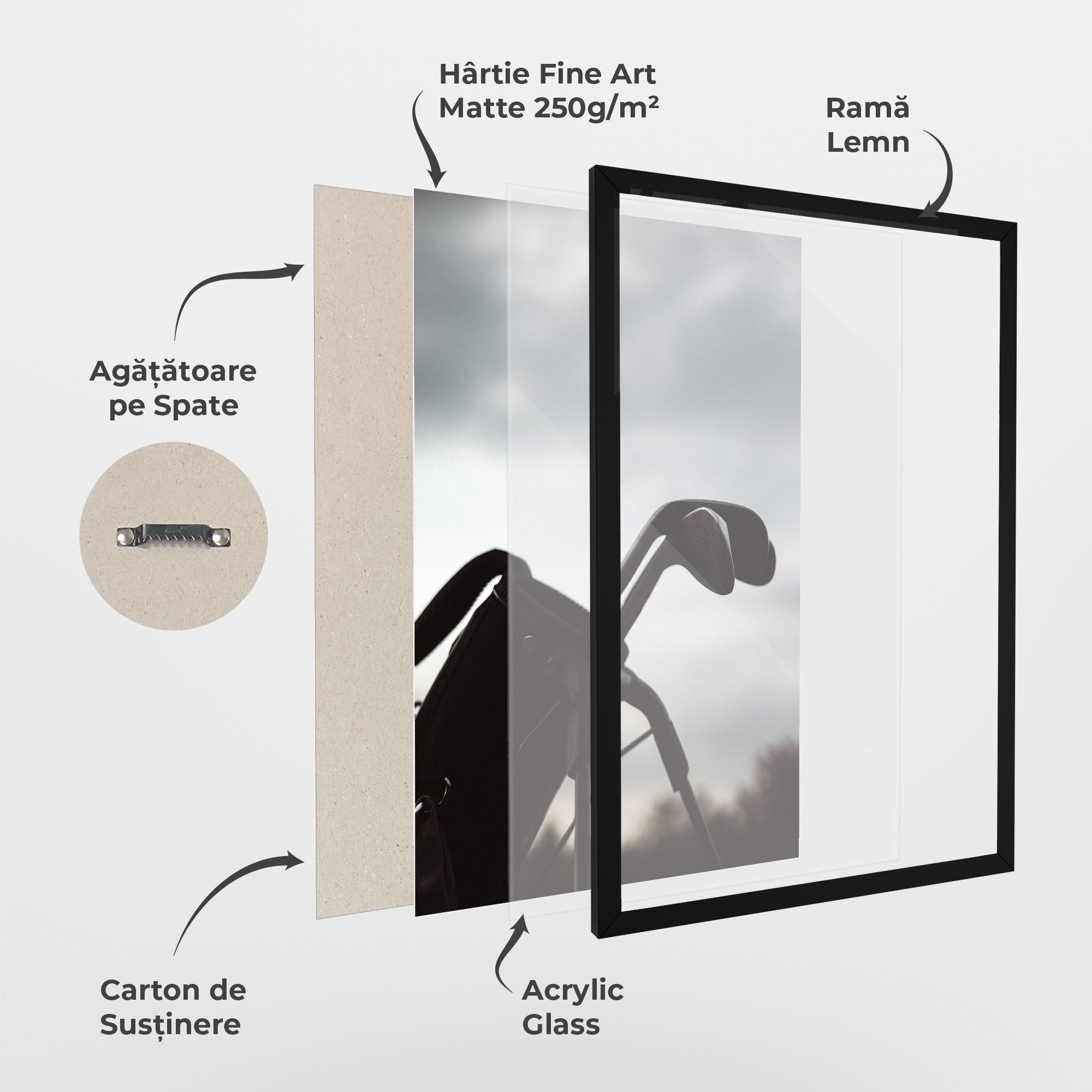 Poster Înrămat Golf Set Shilouette mockup 1