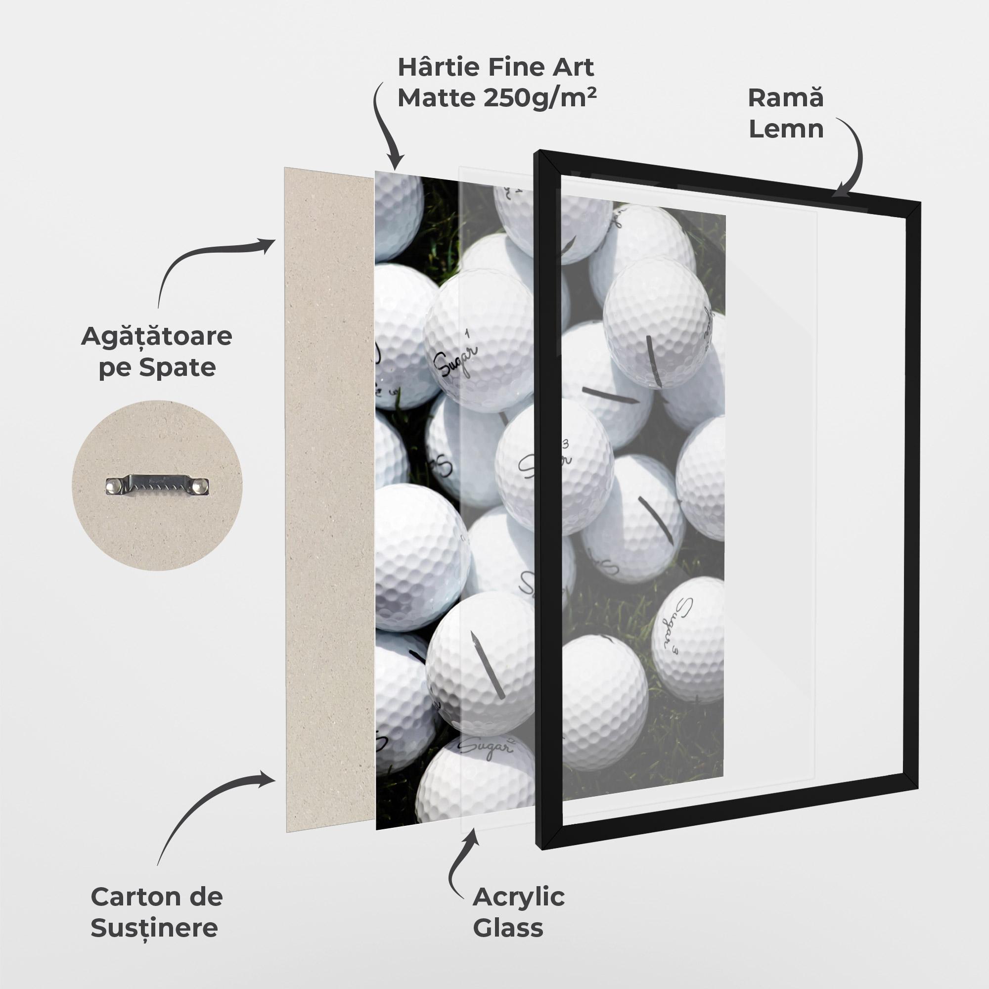 Poster Înrămat White Sugar Golf Balls mockup 1