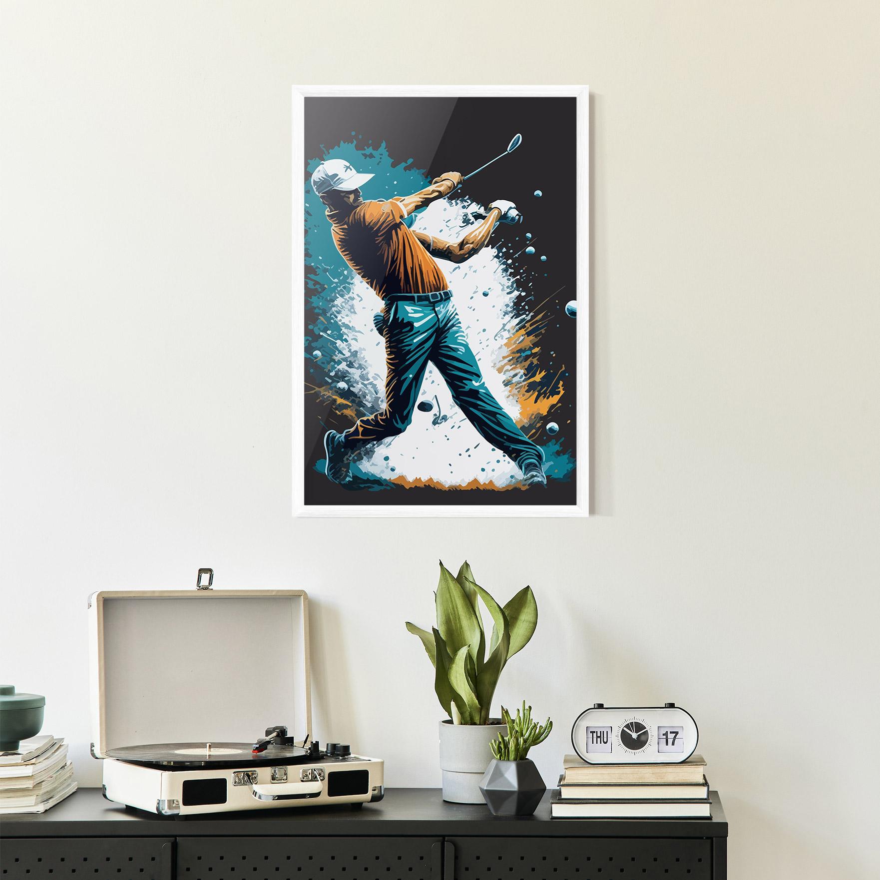 Poster Înrămat Golf On Grey mockup 2