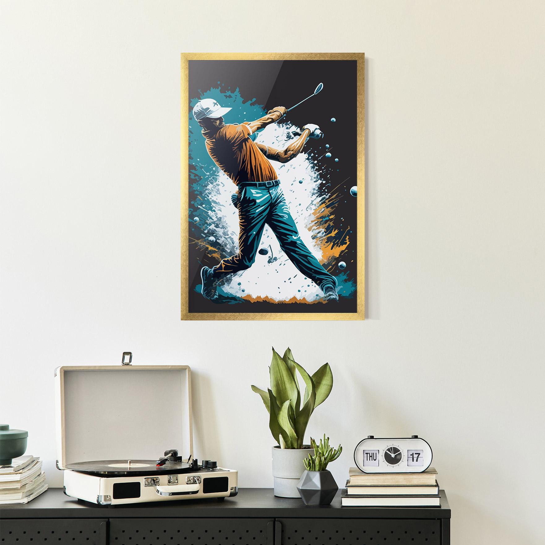 Poster Înrămat Golf On Grey mockup 2